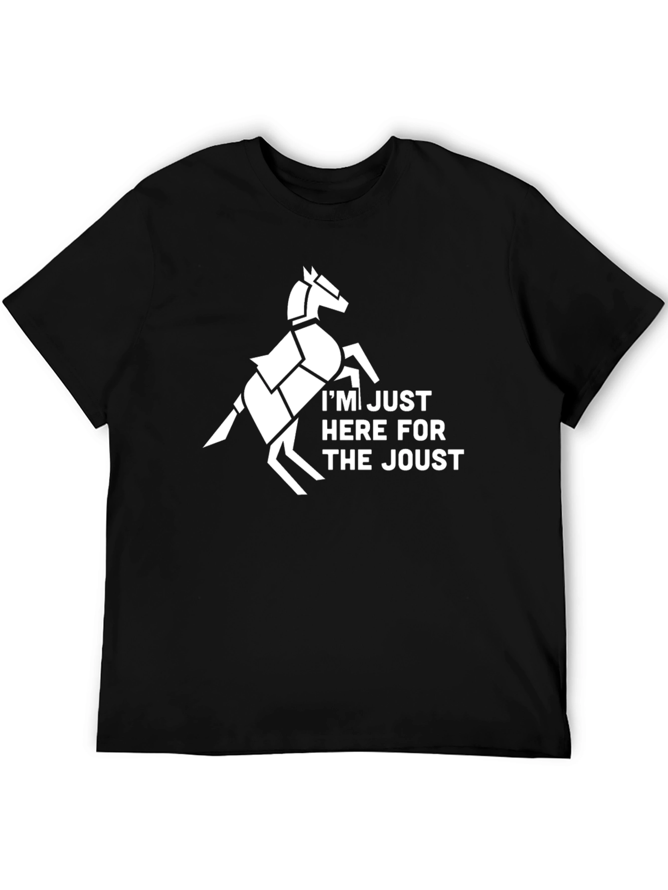 Jousting Horse Graphic Tee - Black Cotton T-Shirt