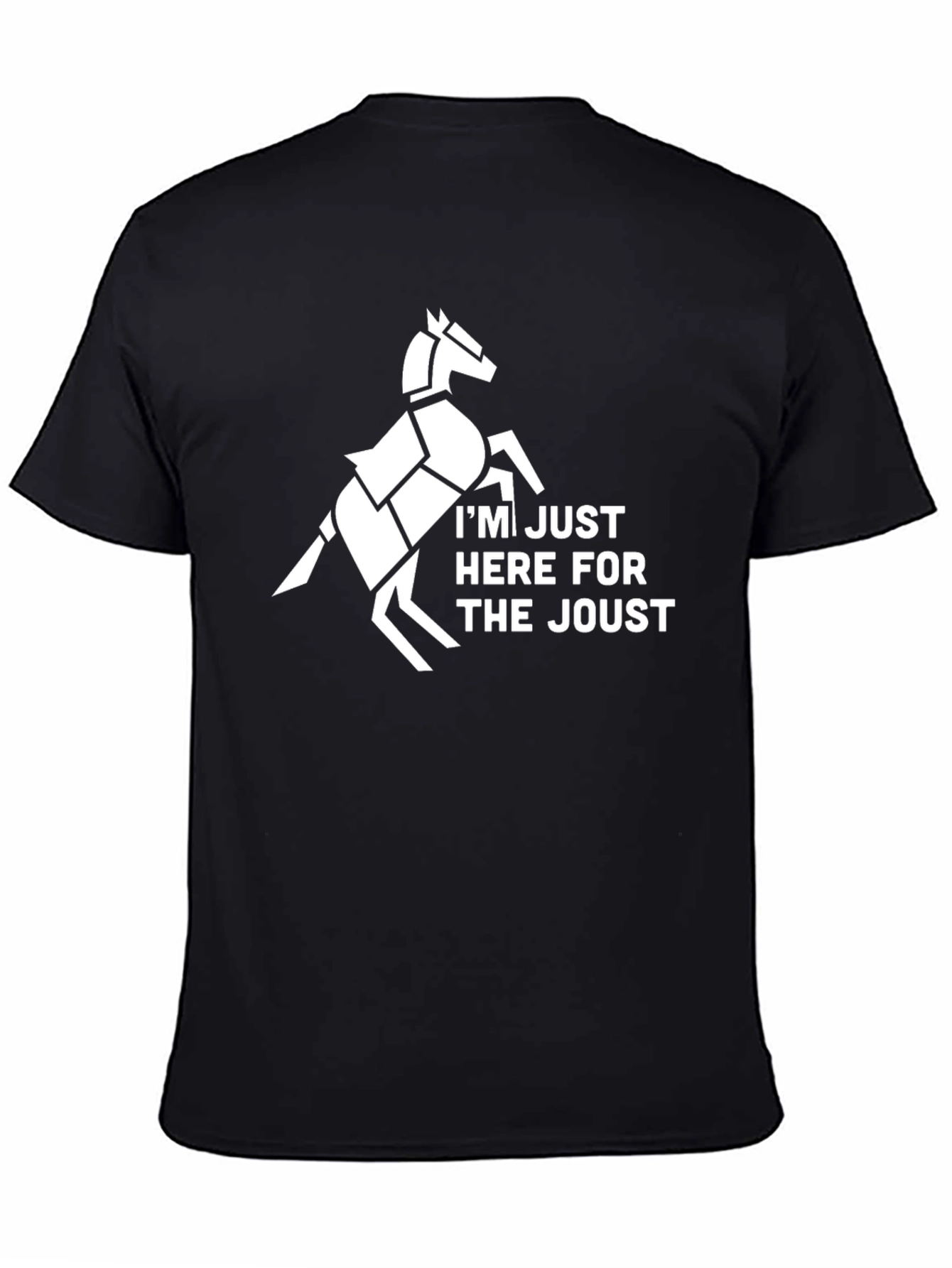 Jousting Horse Graphic Tee - Black Cotton T-Shirt