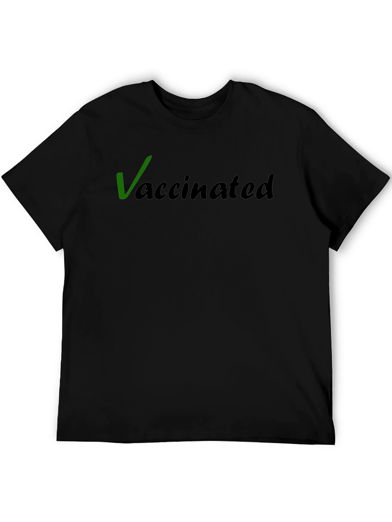 Vaccinated Black T-Shirt - Show Your Status