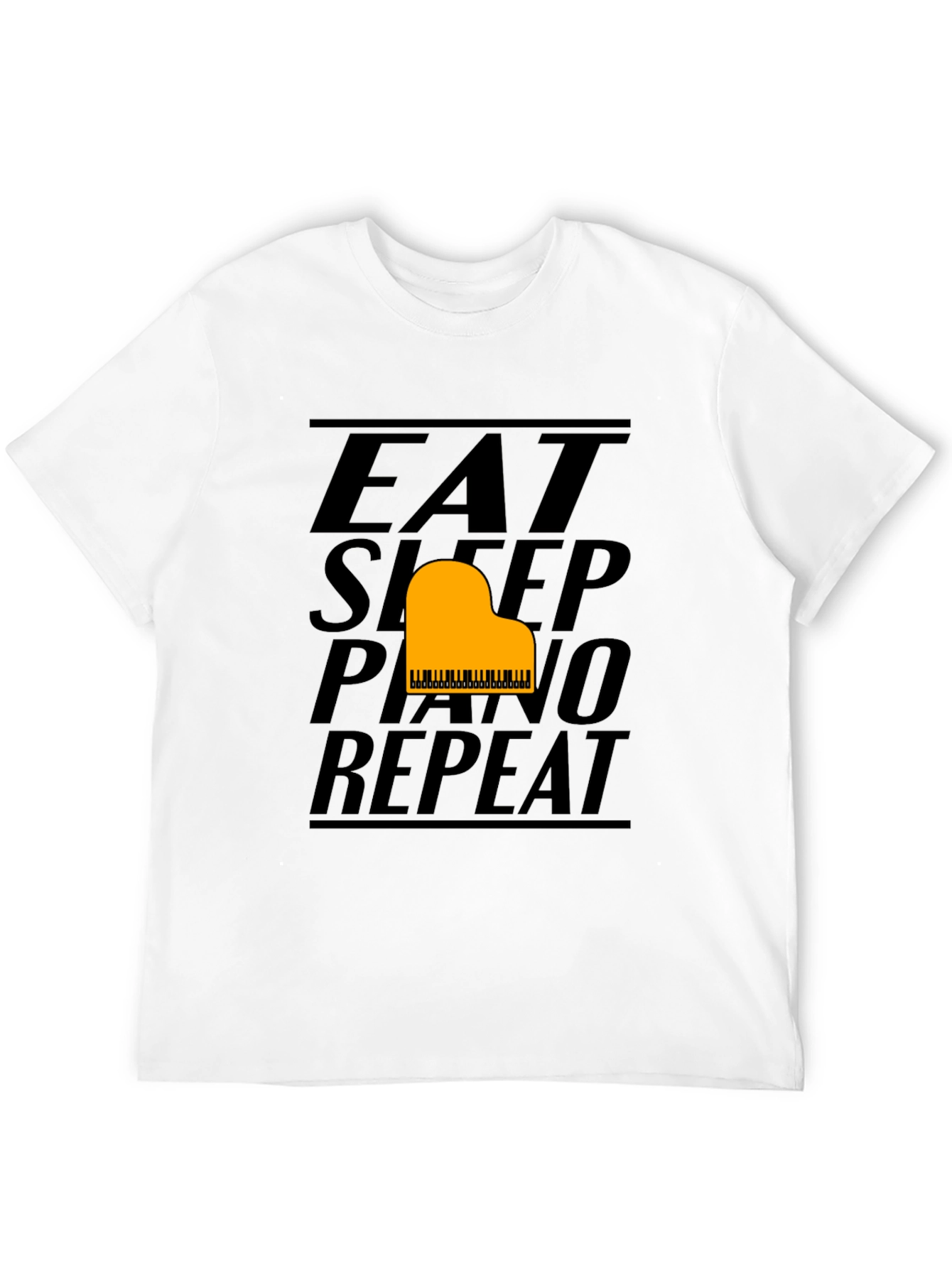 Eat Sleep Piano Repeat Black Graphic Tee