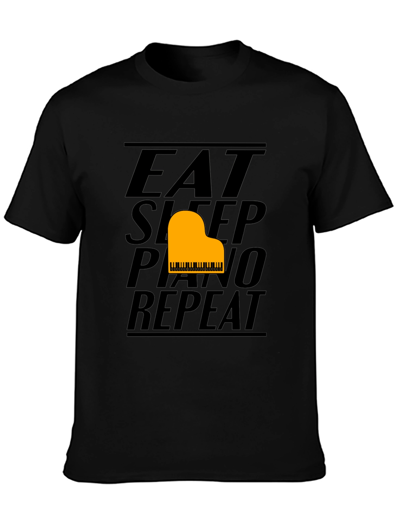 Eat Sleep Piano Repeat Black Graphic Tee