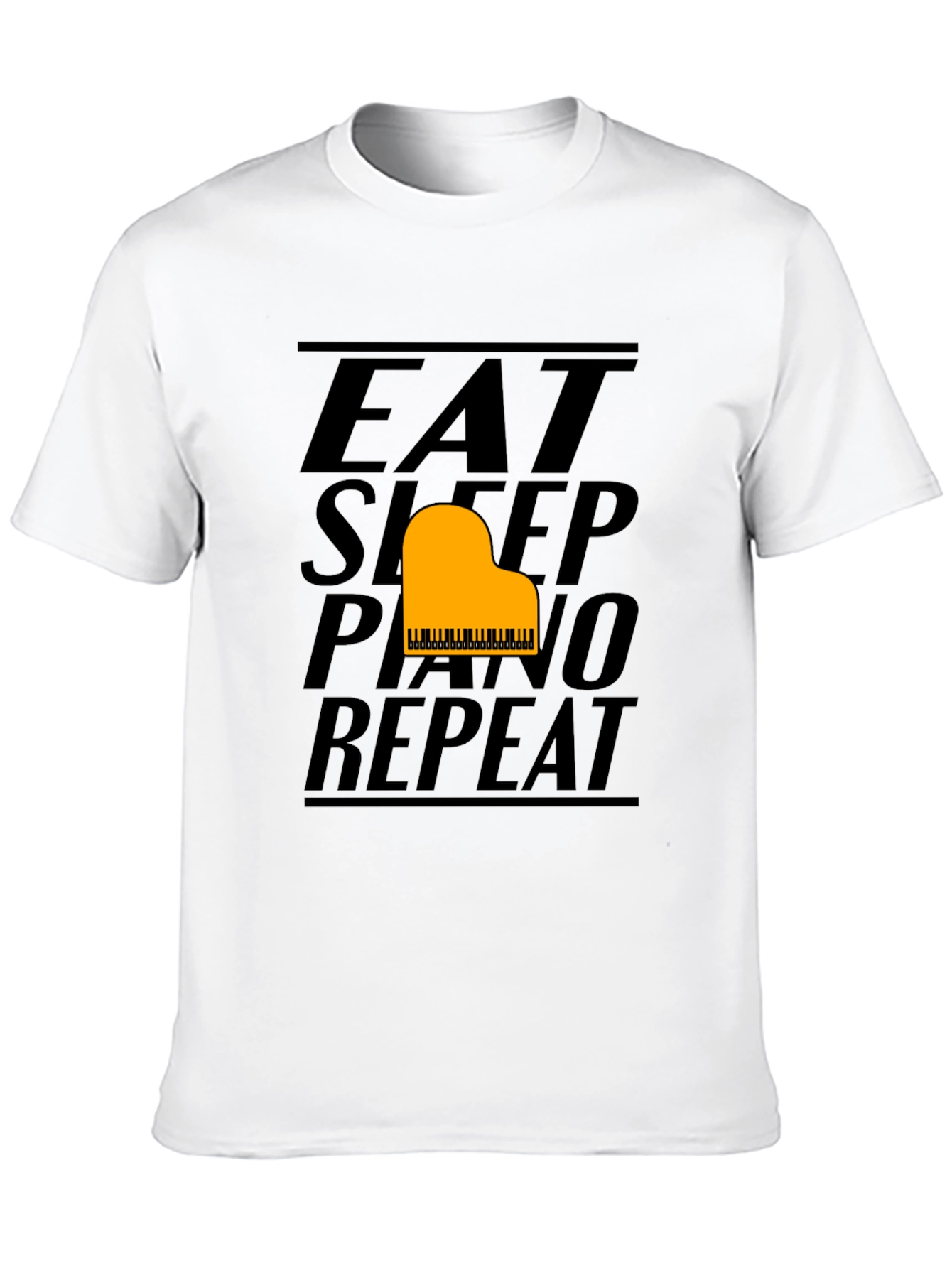 Eat Sleep Piano Repeat Black Graphic Tee