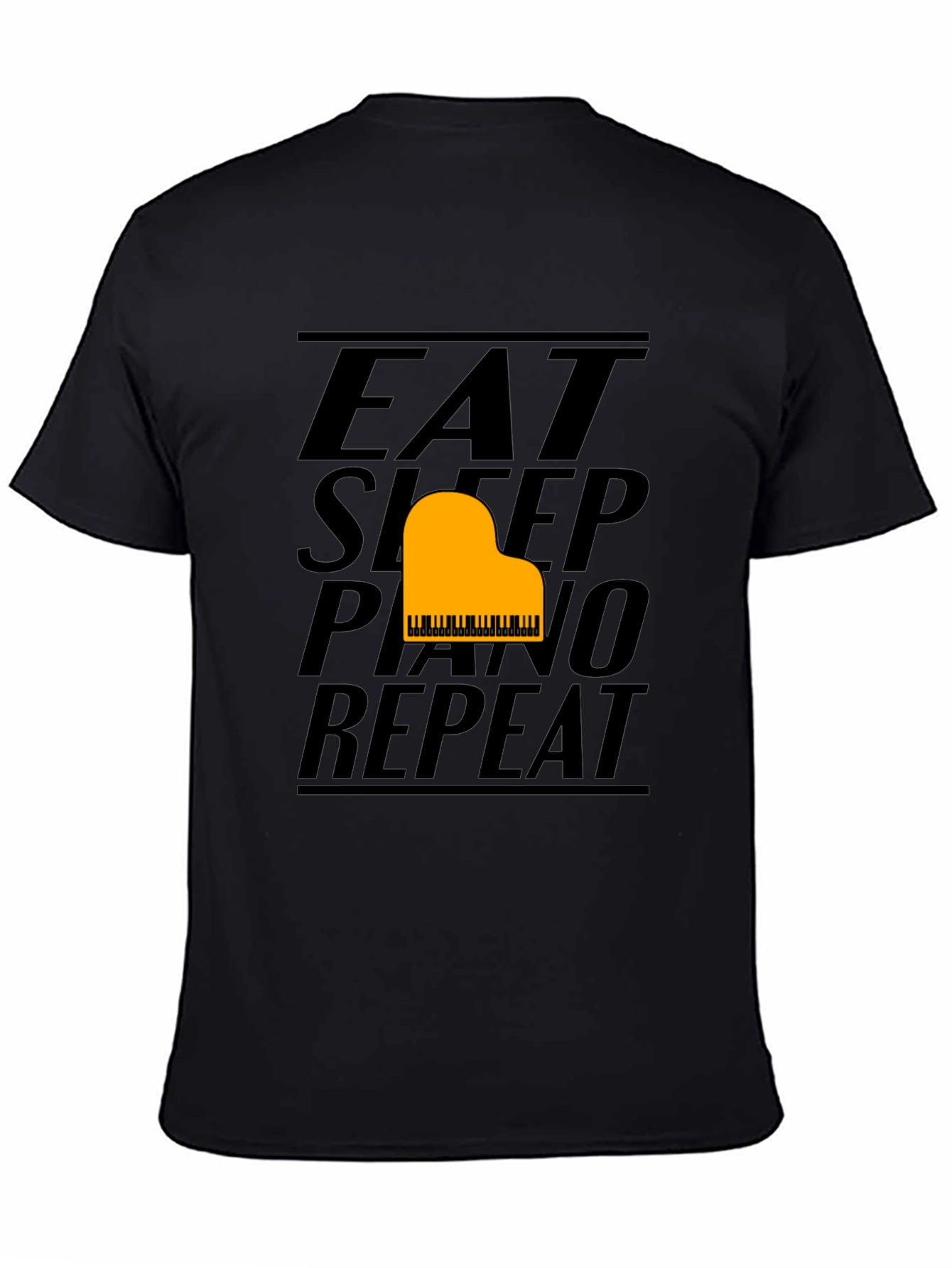 Eat Sleep Piano Repeat Black Graphic Tee
