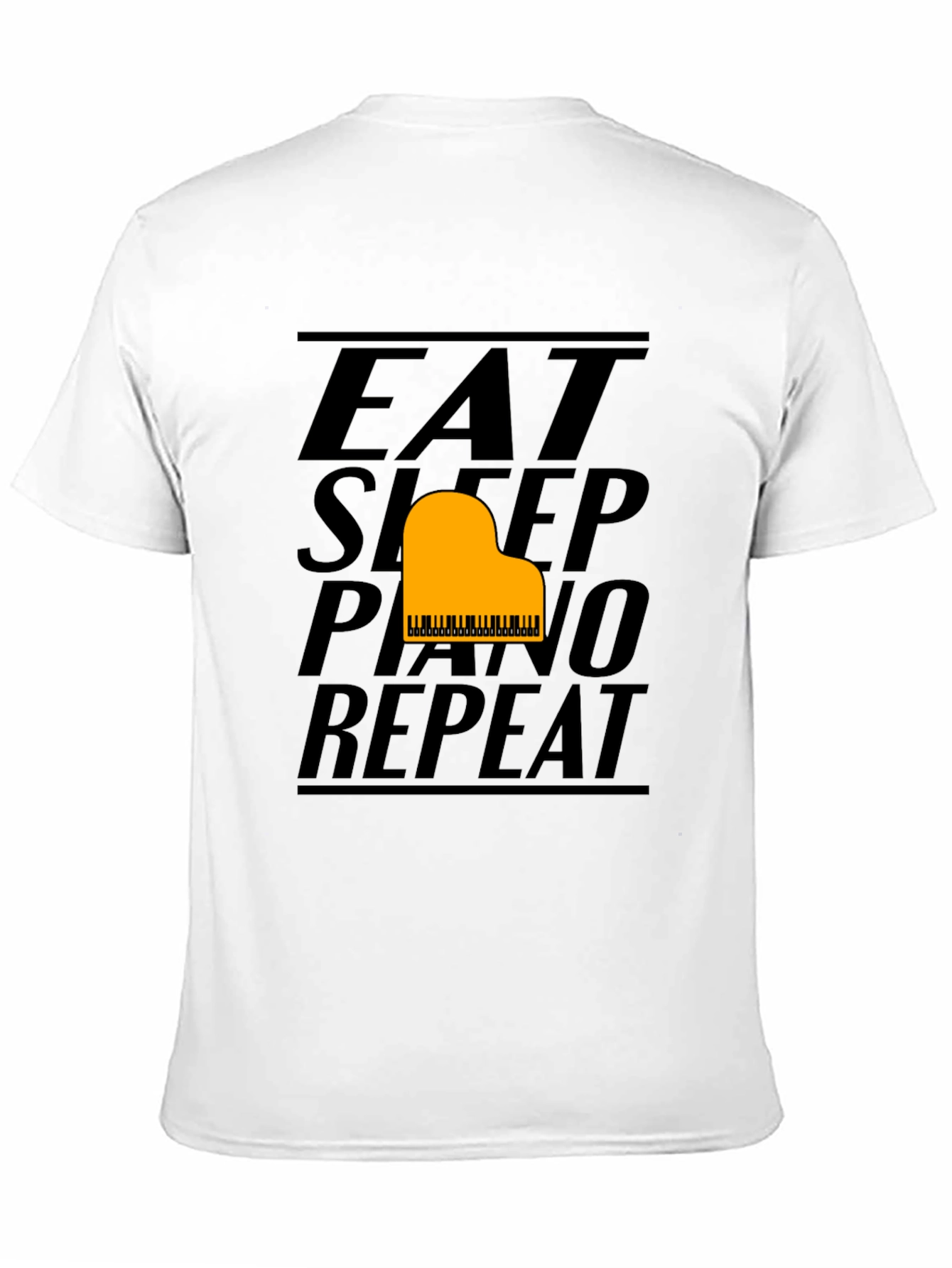 Eat Sleep Piano Repeat Black Graphic Tee