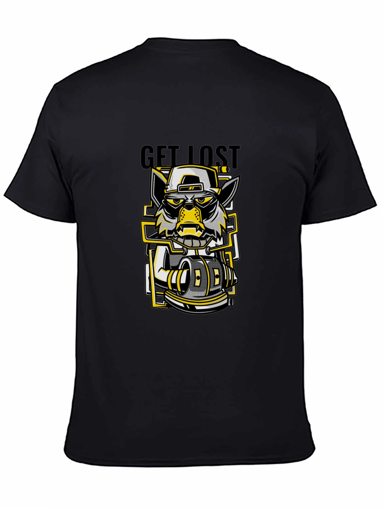 Get Lost Graphic Print Black T-Shirt