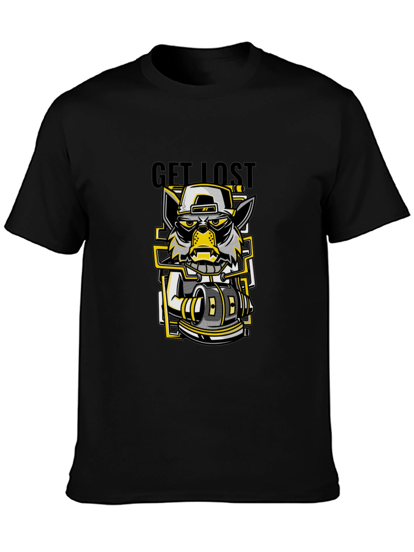 Get Lost Graphic Print Black T-Shirt