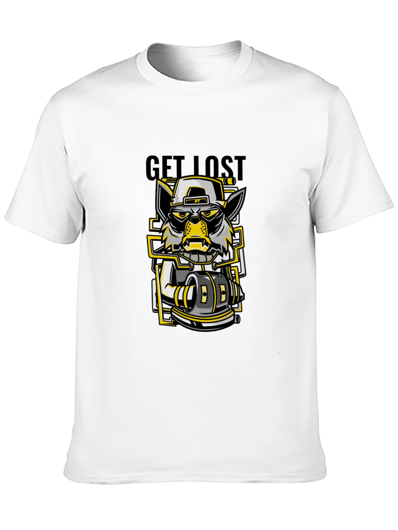 Get Lost Graphic Print Black T-Shirt