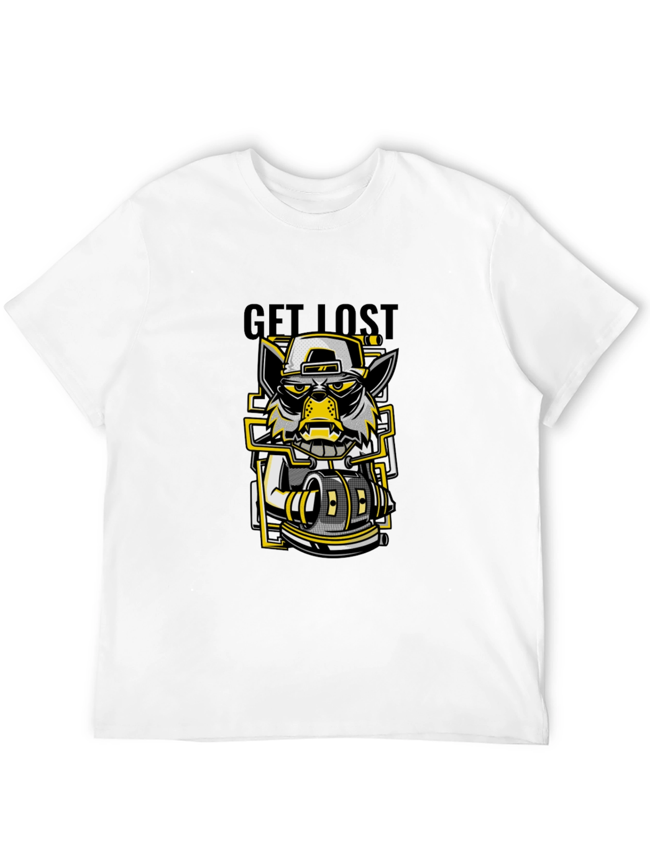 Get Lost Graphic Print Black T-Shirt