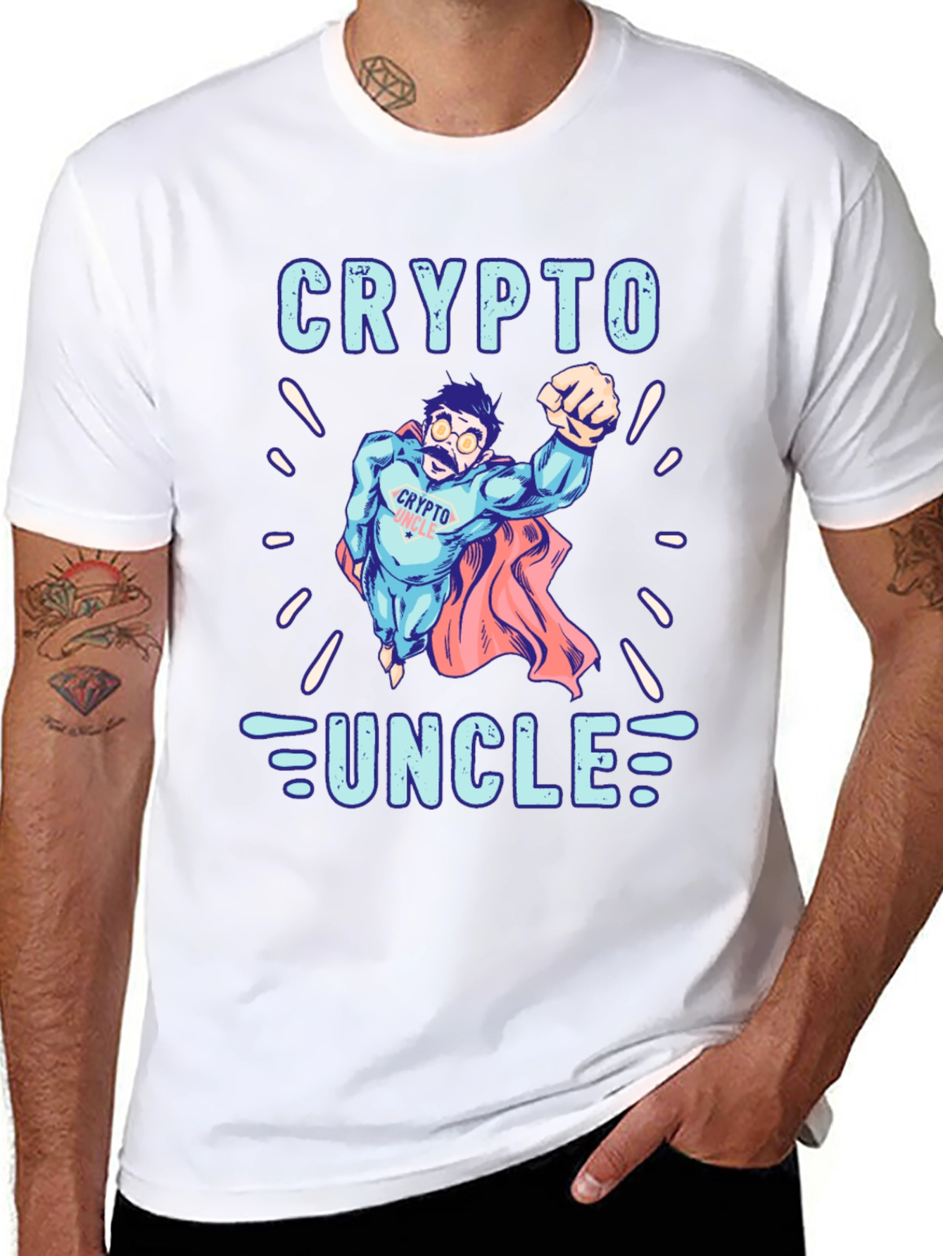 Crypto Uncle T-Shirt - Superhero Style!