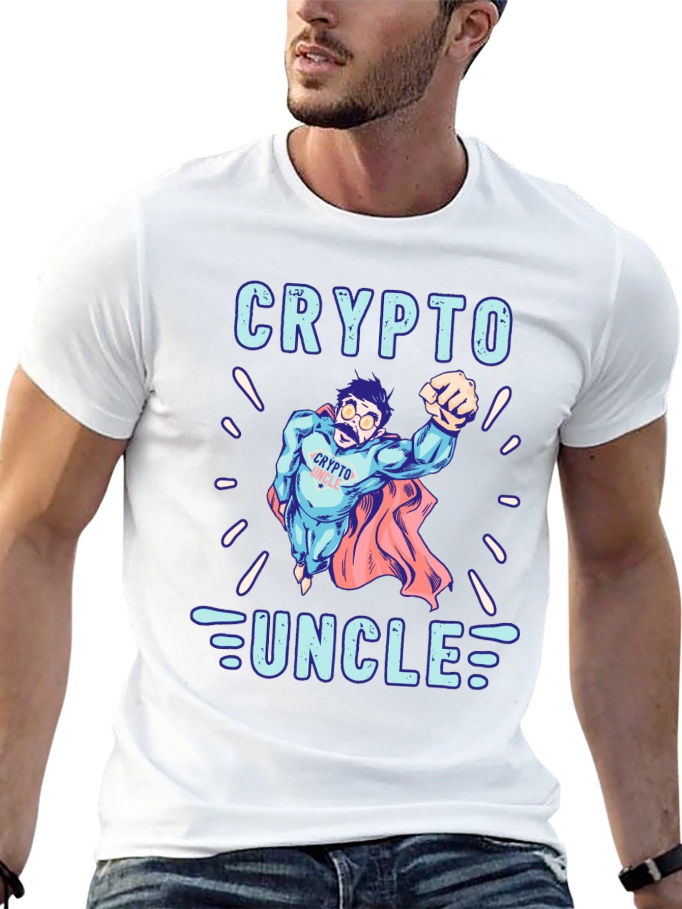Crypto Uncle T-Shirt - Superhero Style!
