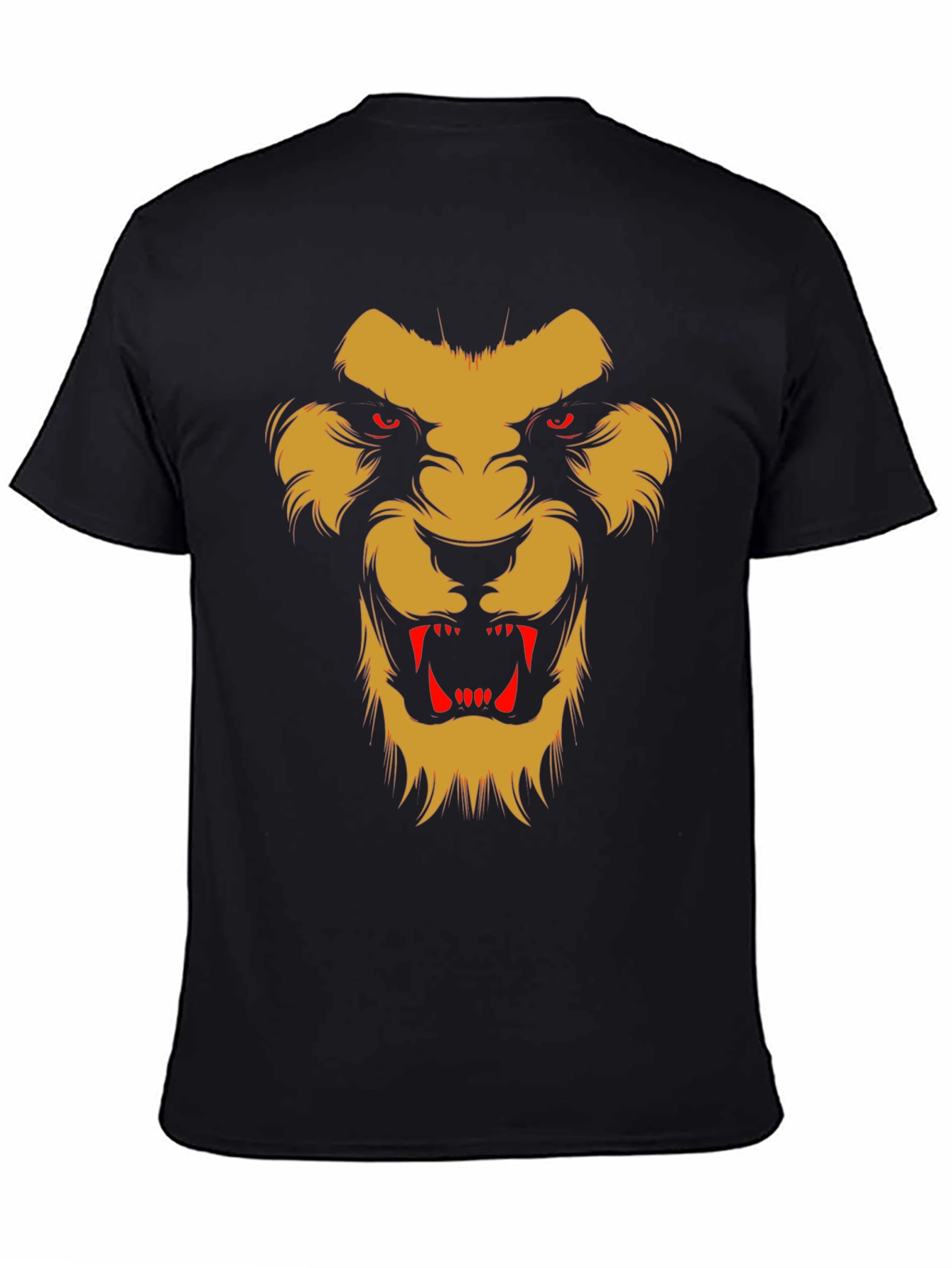 Fearsome Lion Graphic Black T-Shirt