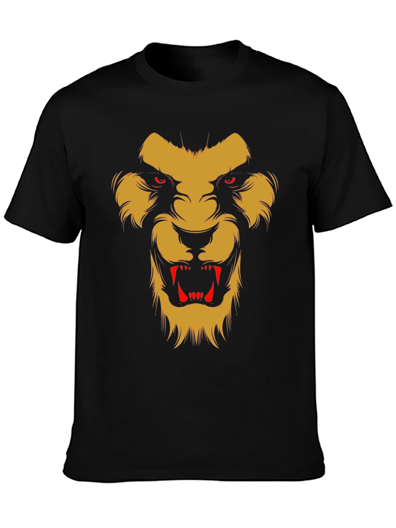 Fearsome Lion Graphic Black T-Shirt