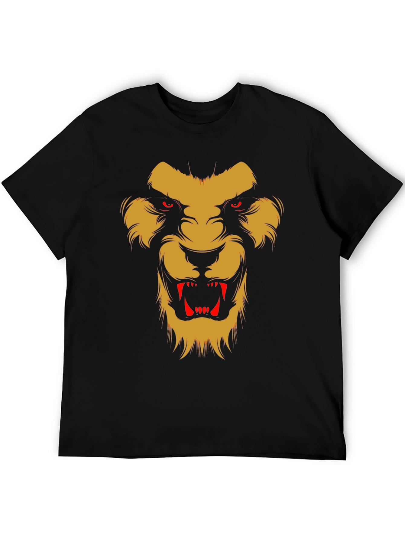 Fearsome Lion Graphic Black T-Shirt