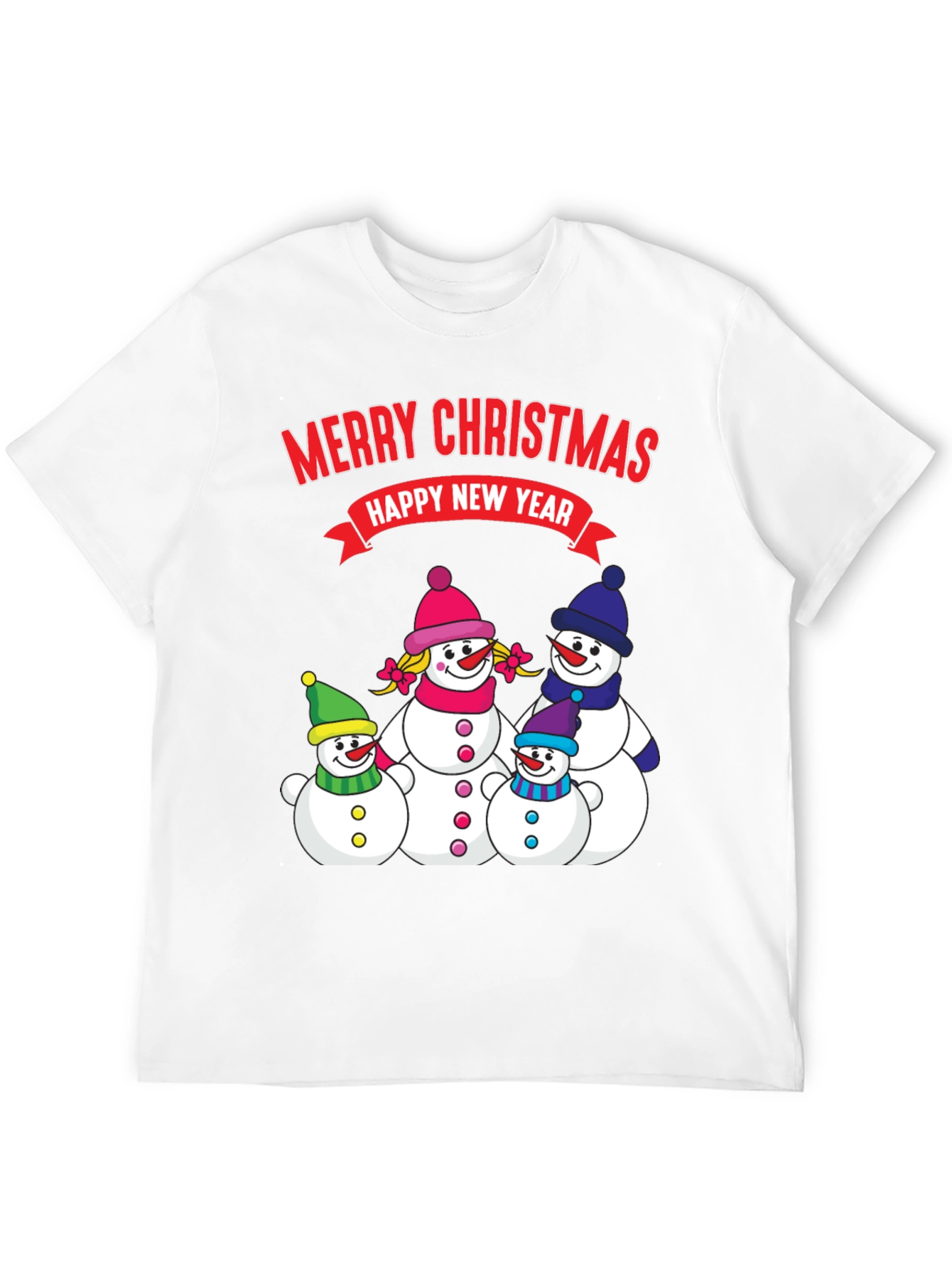 Merry Christmas Snowman Family Holiday T-Shirt