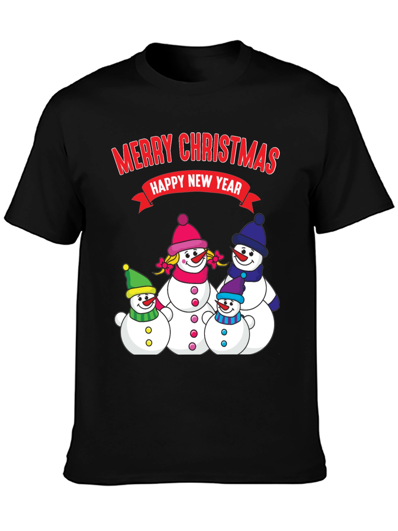 Merry Christmas Snowman Family Holiday T-Shirt