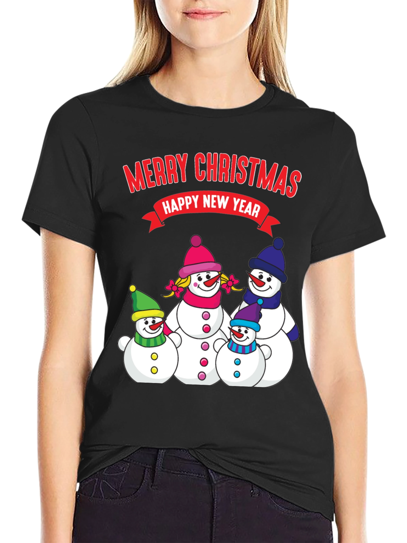 Merry Christmas Snowman Family Holiday T-Shirt
