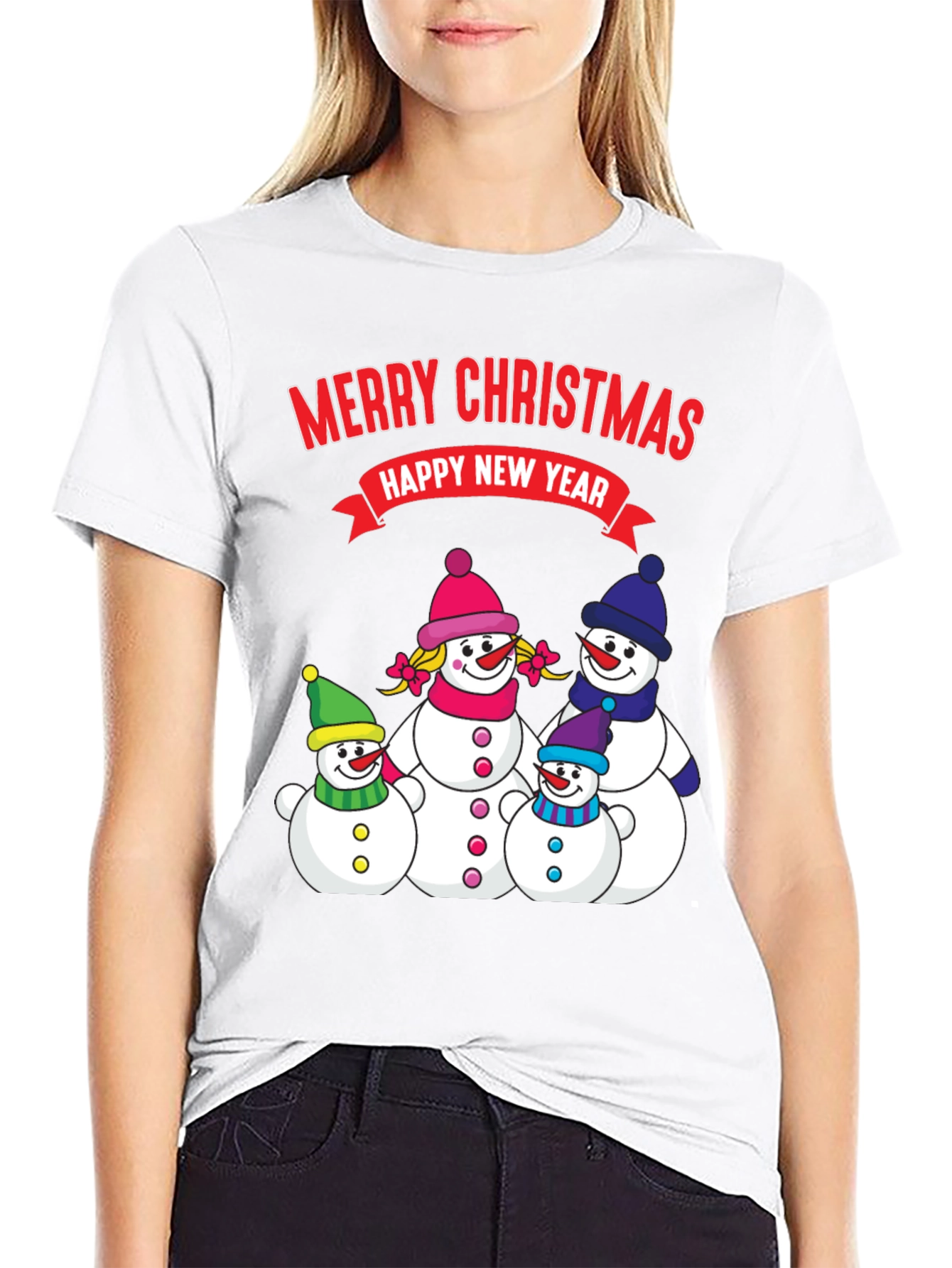Merry Christmas Snowman Family Holiday T-Shirt