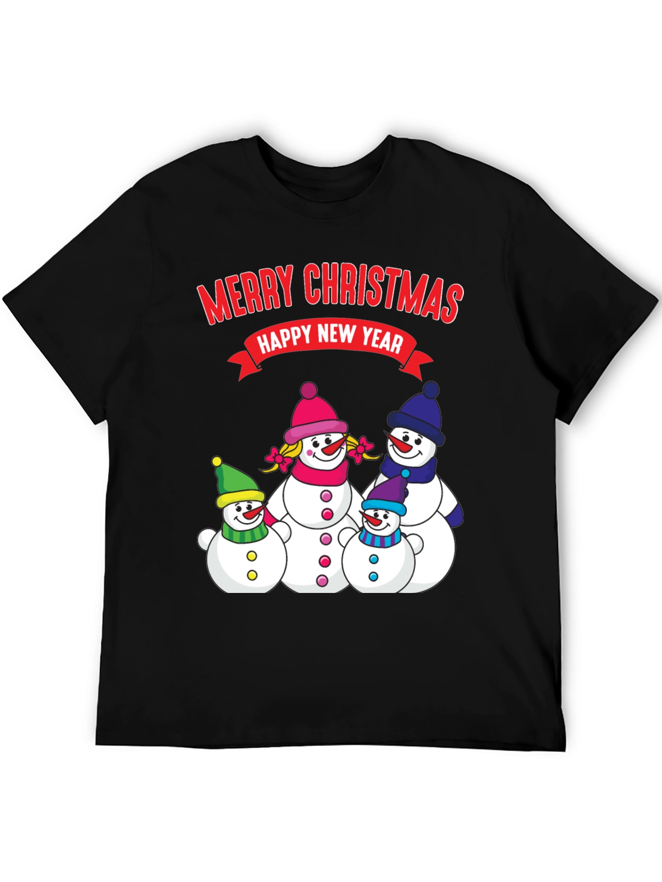 Merry Christmas Snowman Family Holiday T-Shirt