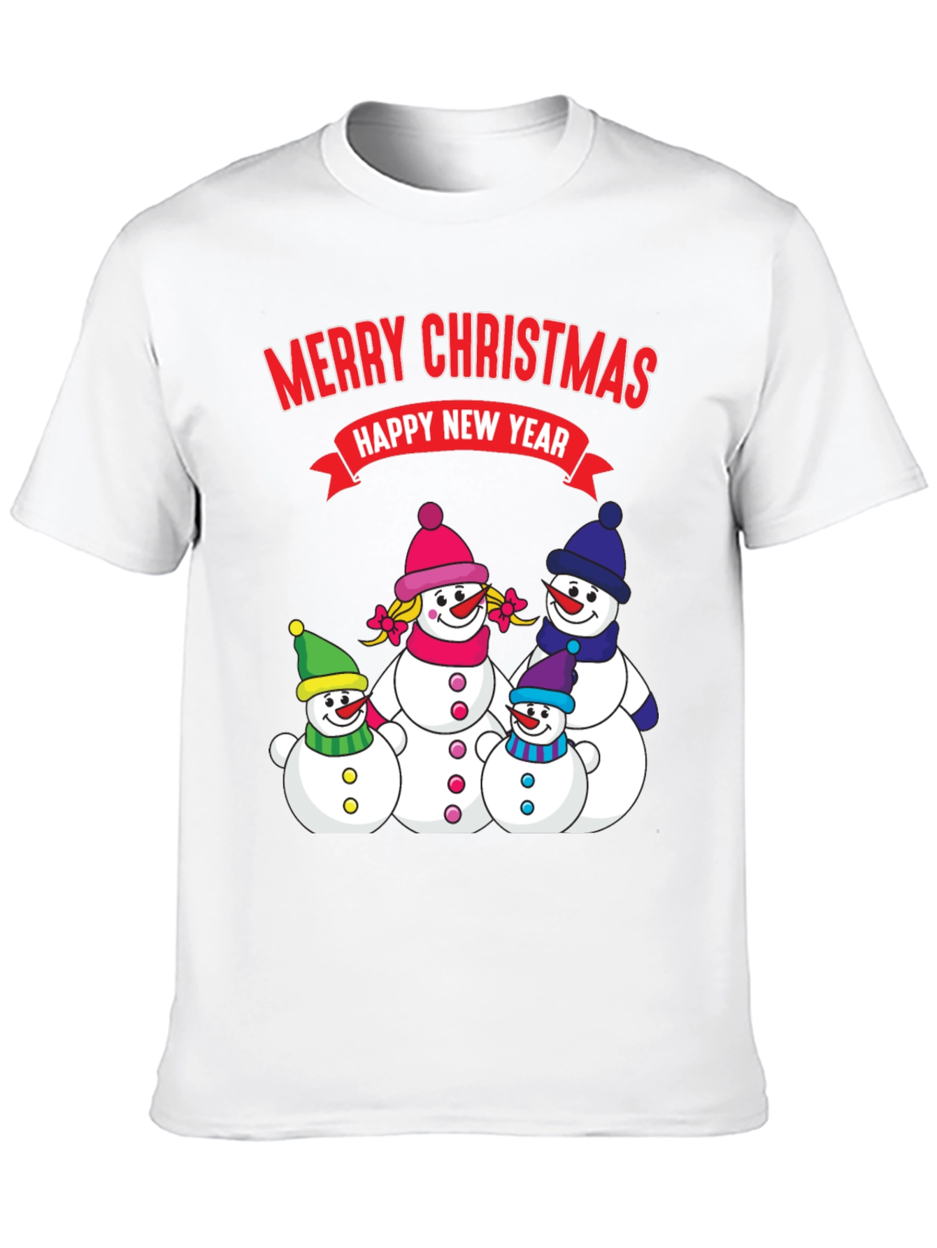 Merry Christmas Snowman Family Holiday T-Shirt