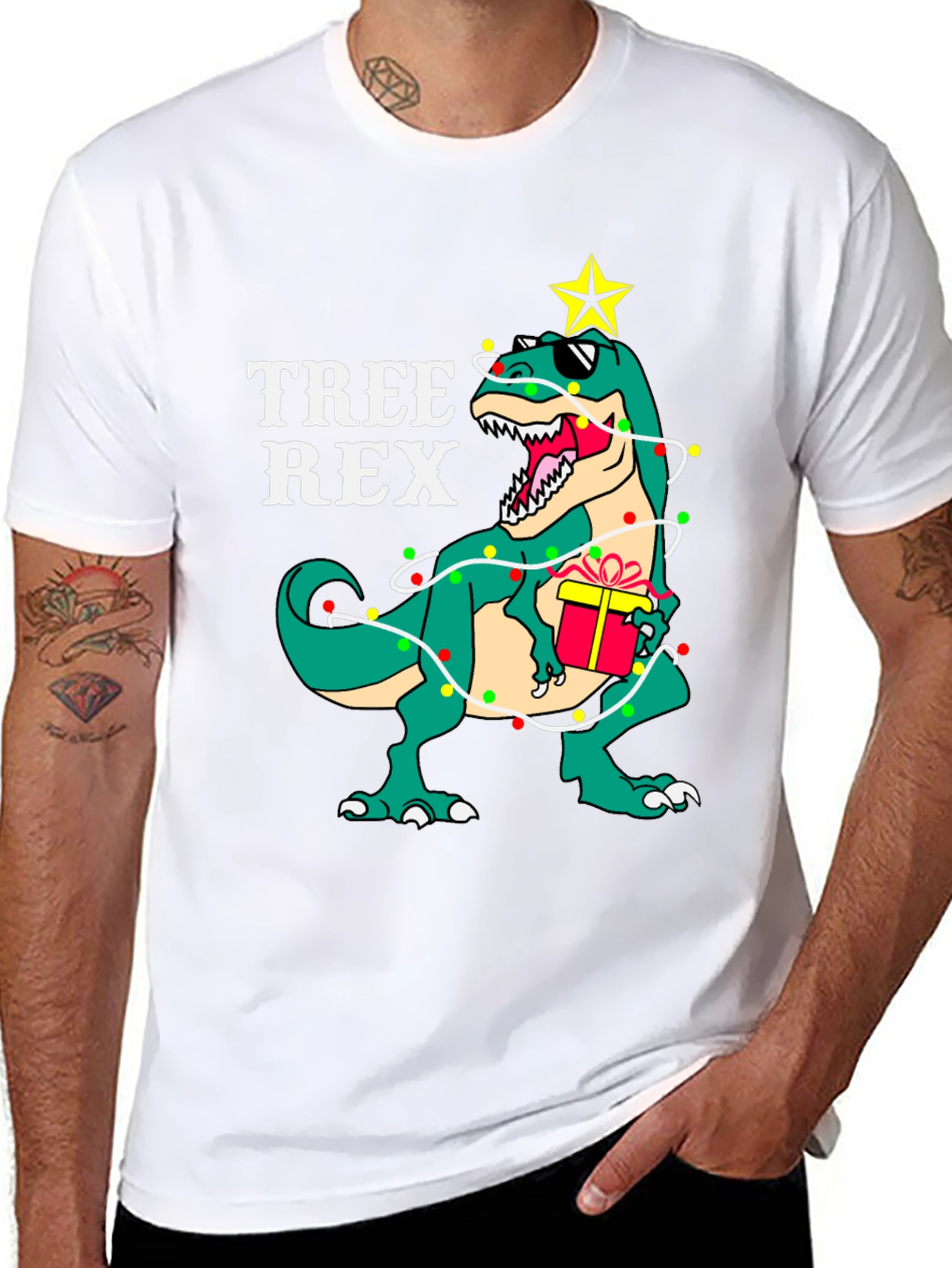 Tree Rex T-Shirt - Dinosaur Christmas Tee