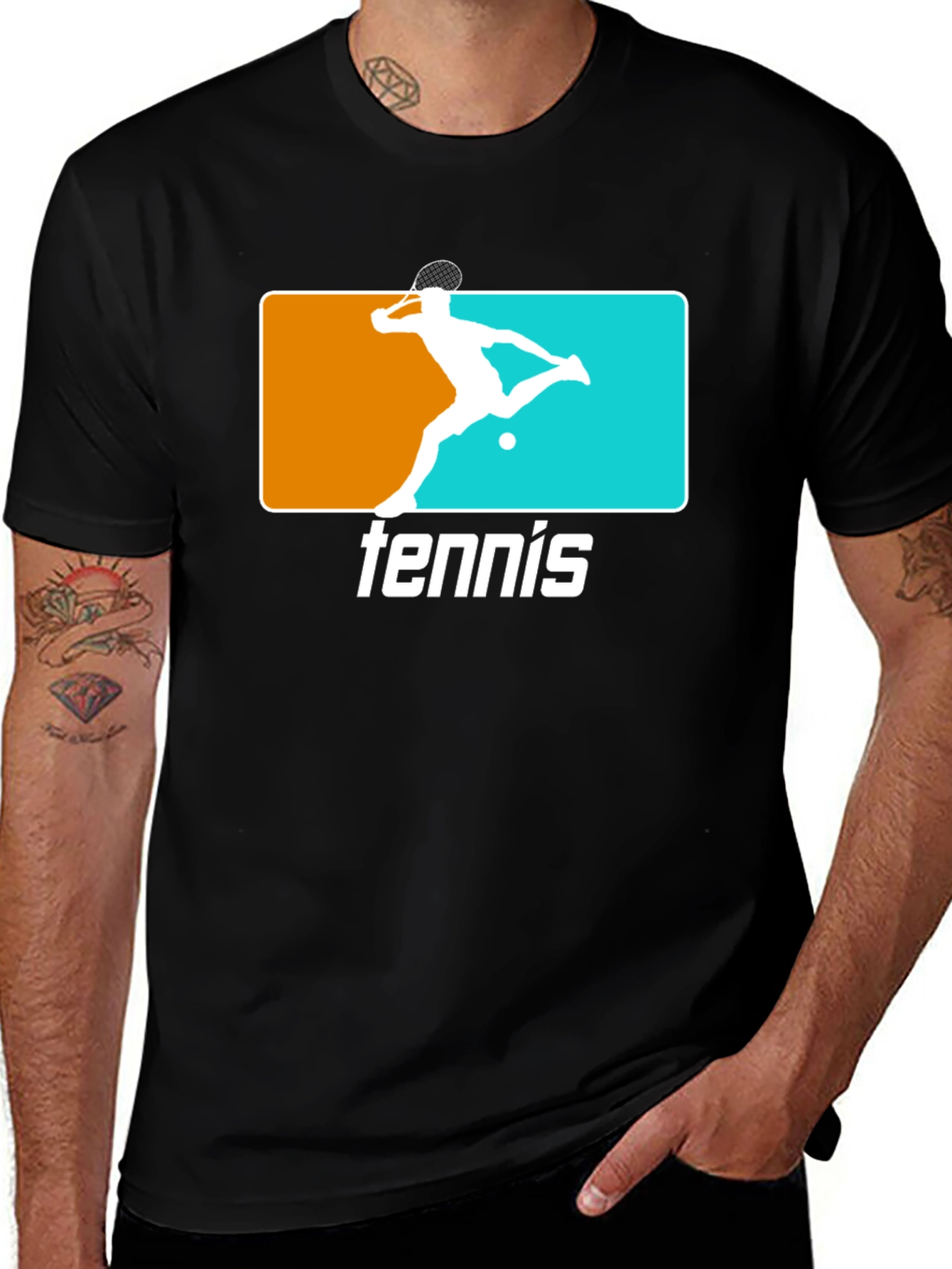 Tennis Graphic Tee - Black