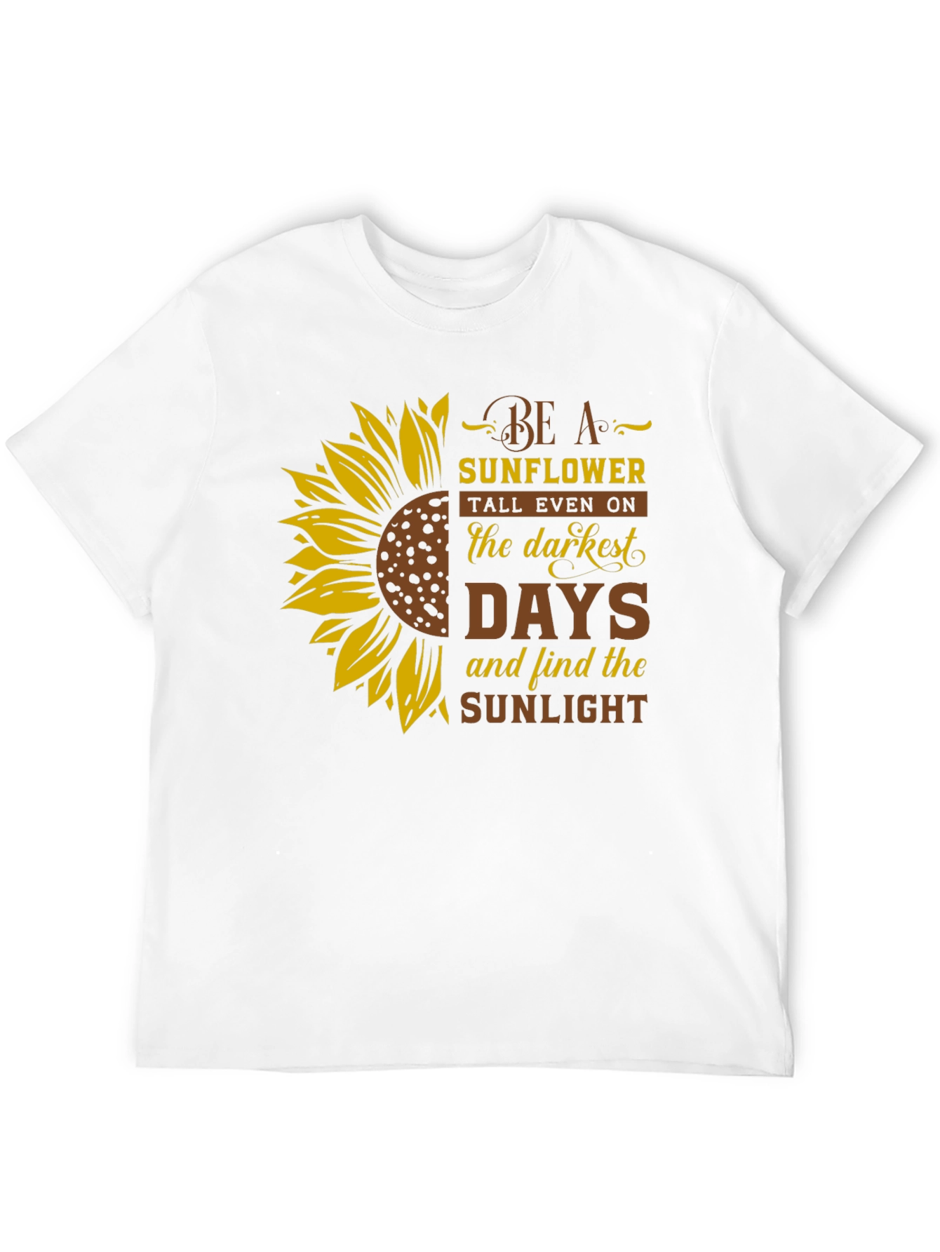 Be A Sunflower Graphic Print Black T-Shirt