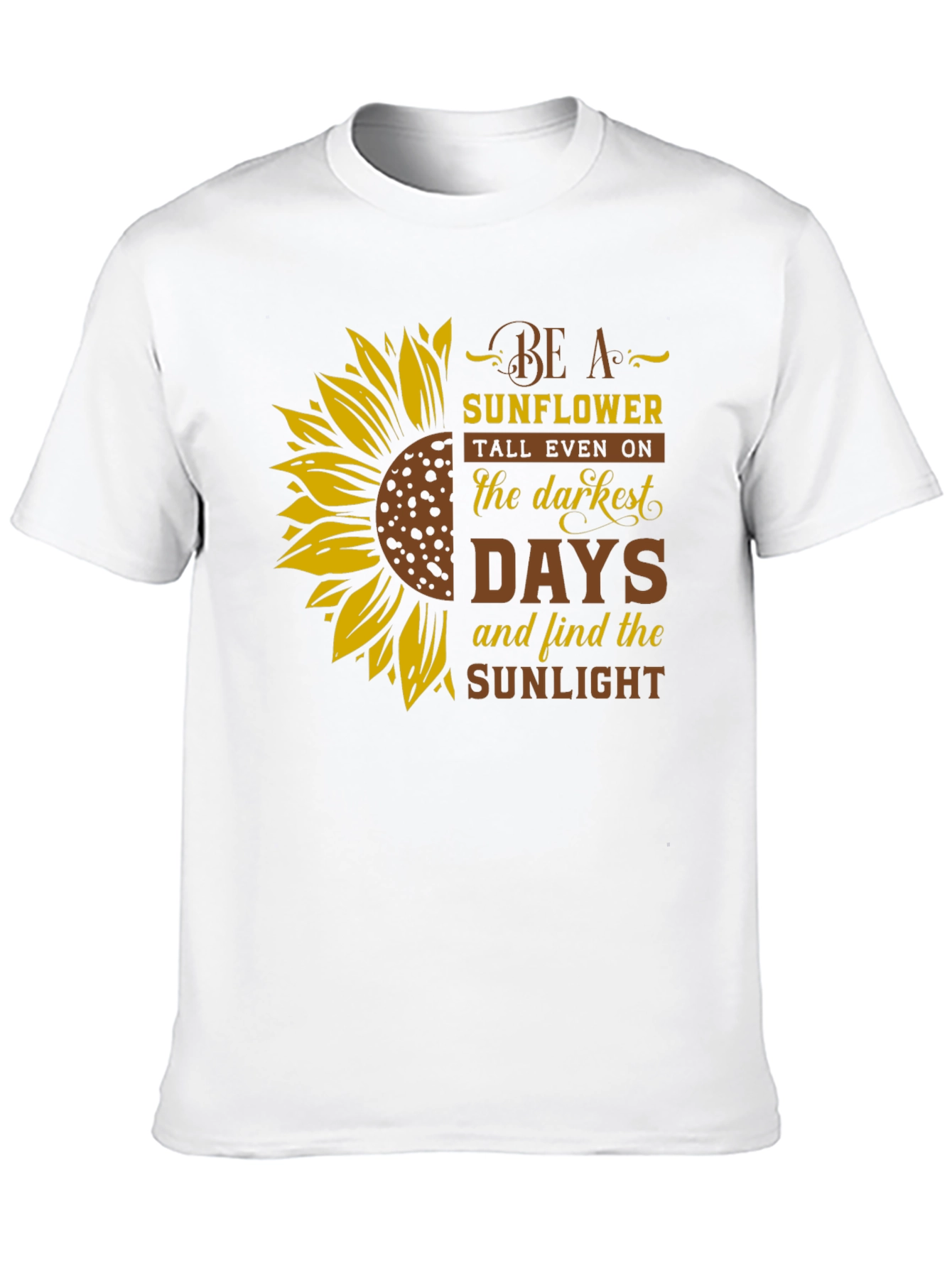 Be A Sunflower Graphic Print Black T-Shirt