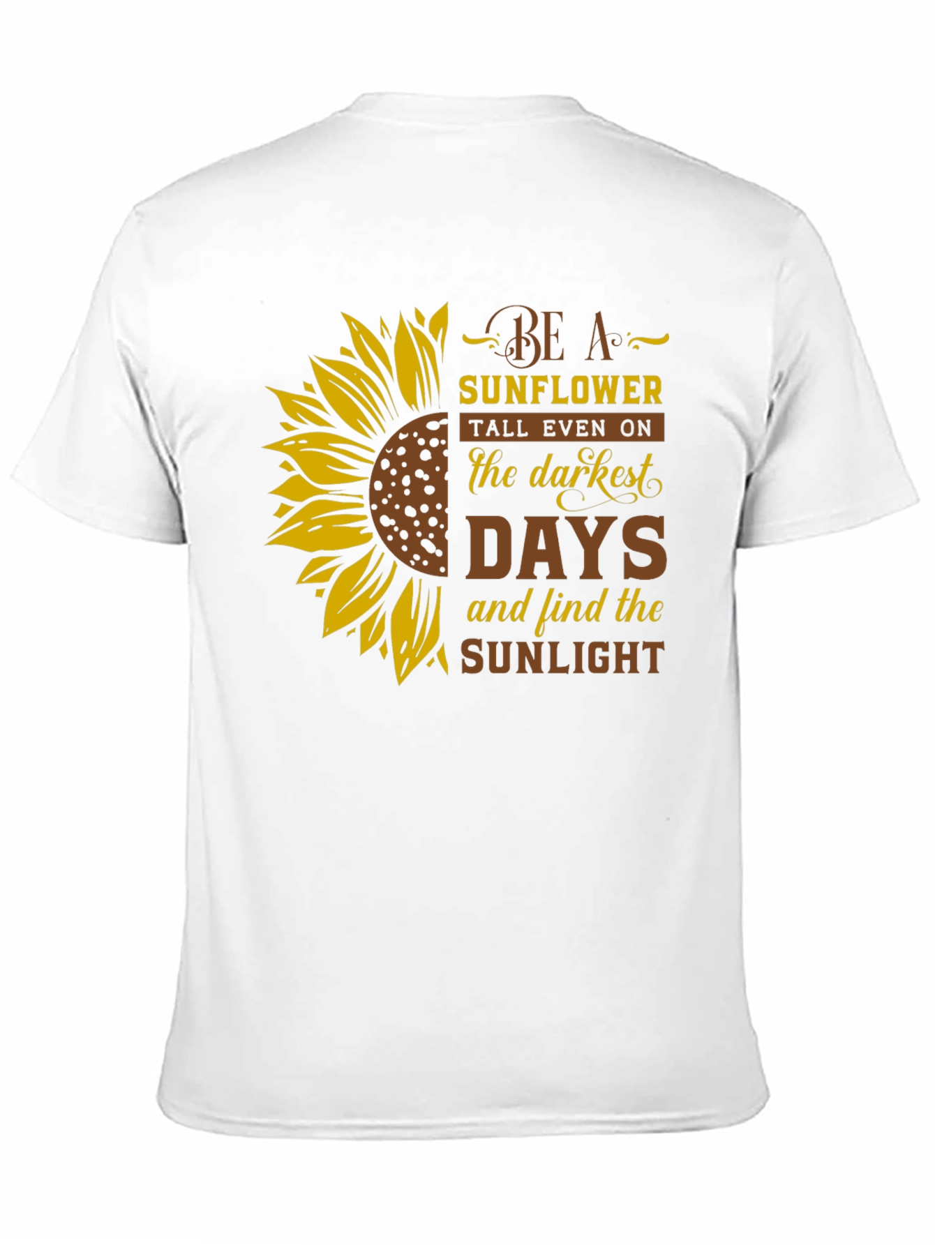 Be A Sunflower Graphic Print Black T-Shirt