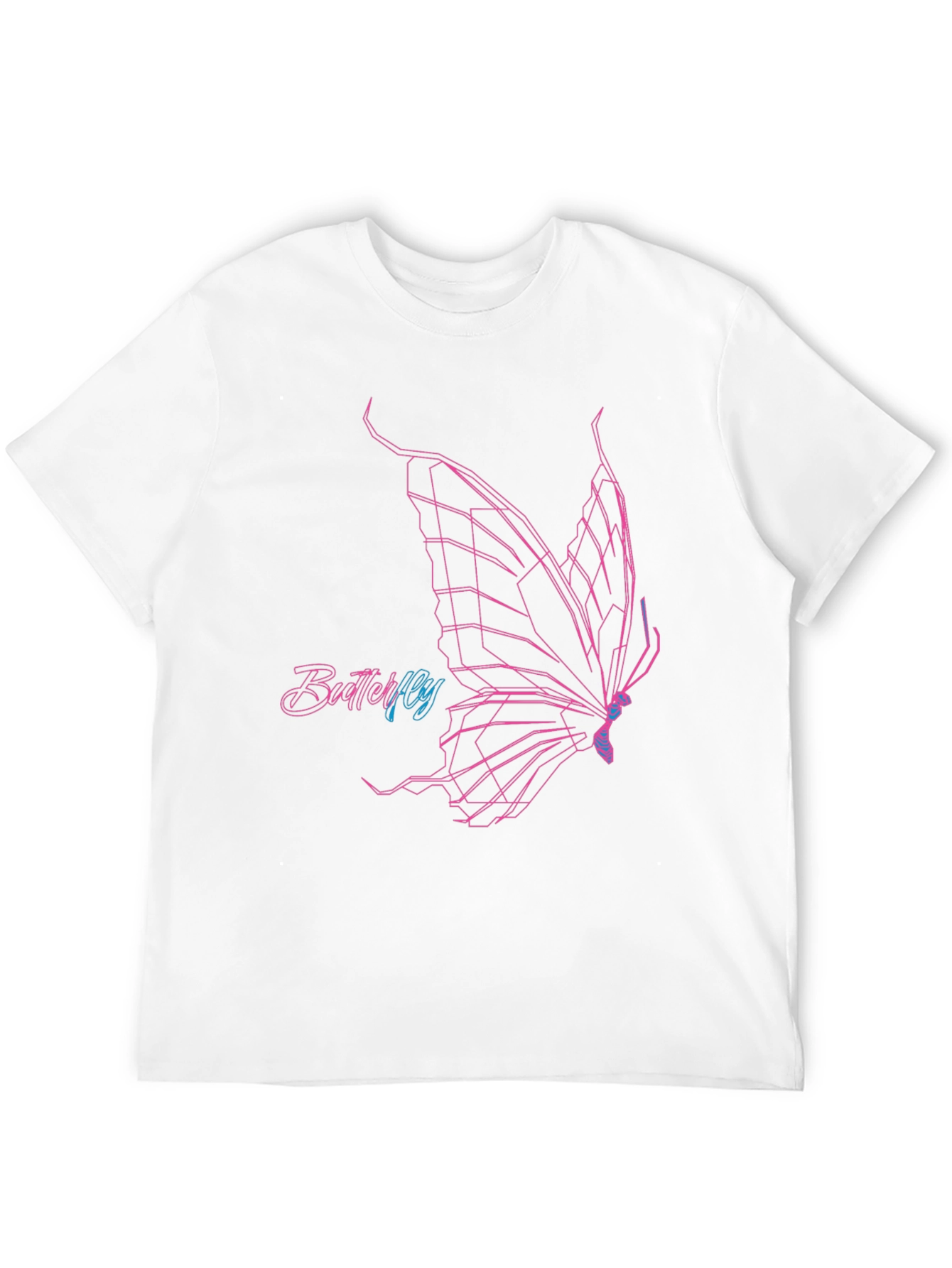 Geometric Butterfly Graphic T-Shirt - Black