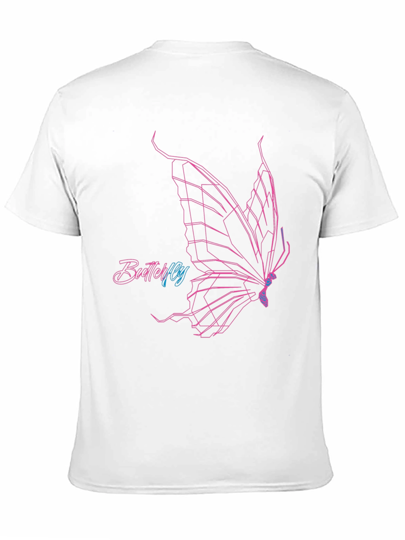 Geometric Butterfly Graphic T-Shirt - Black