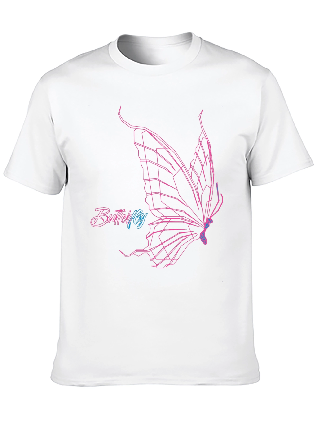 Geometric Butterfly Graphic T-Shirt - Black
