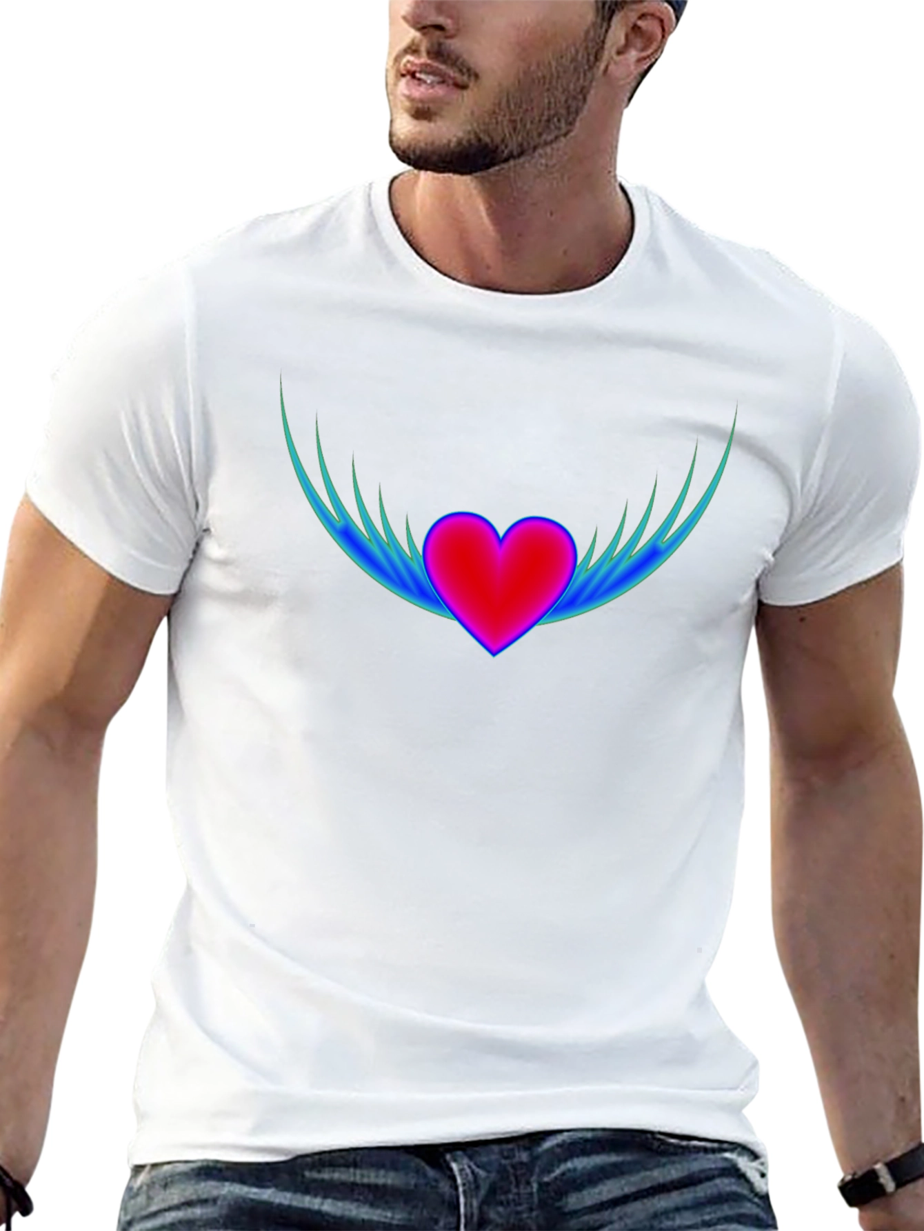 Winged Heart Graphic T-Shirt - Stylish Comfort