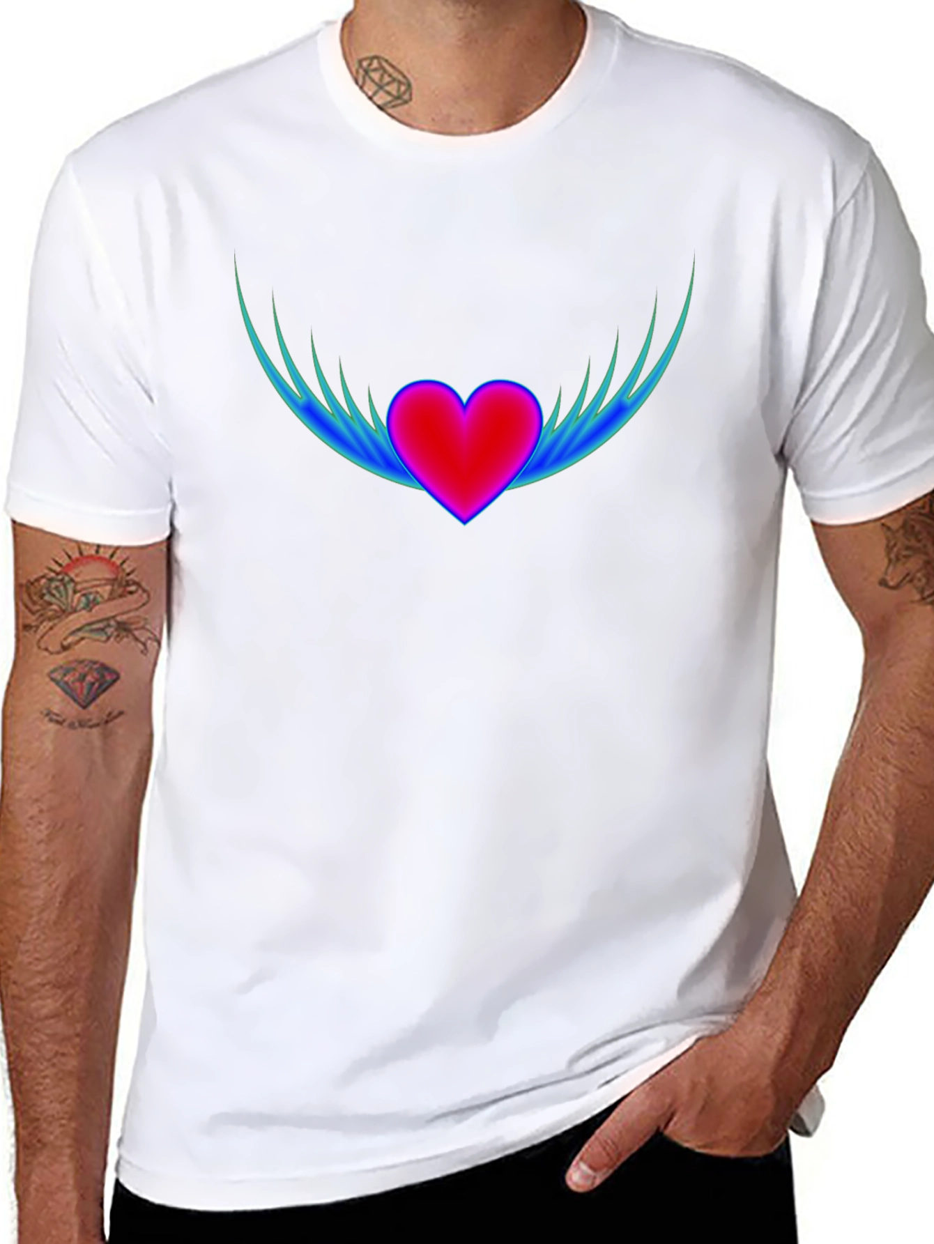 Winged Heart Graphic T-Shirt - Stylish Comfort