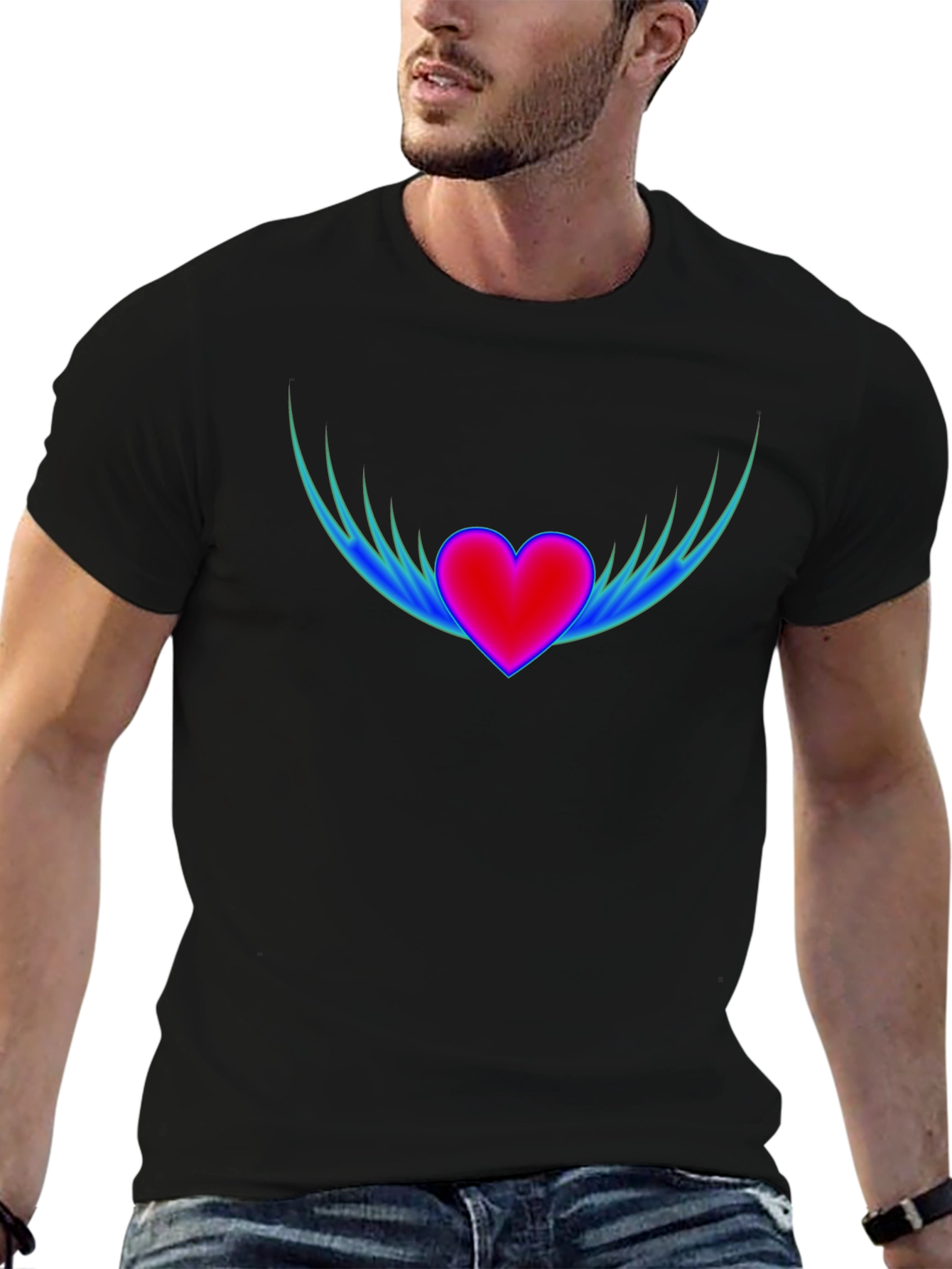 Winged Heart Graphic T-Shirt - Stylish Comfort