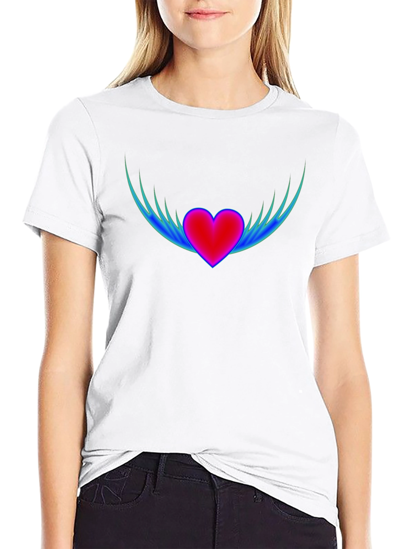 Winged Heart Graphic T-Shirt - Stylish Comfort