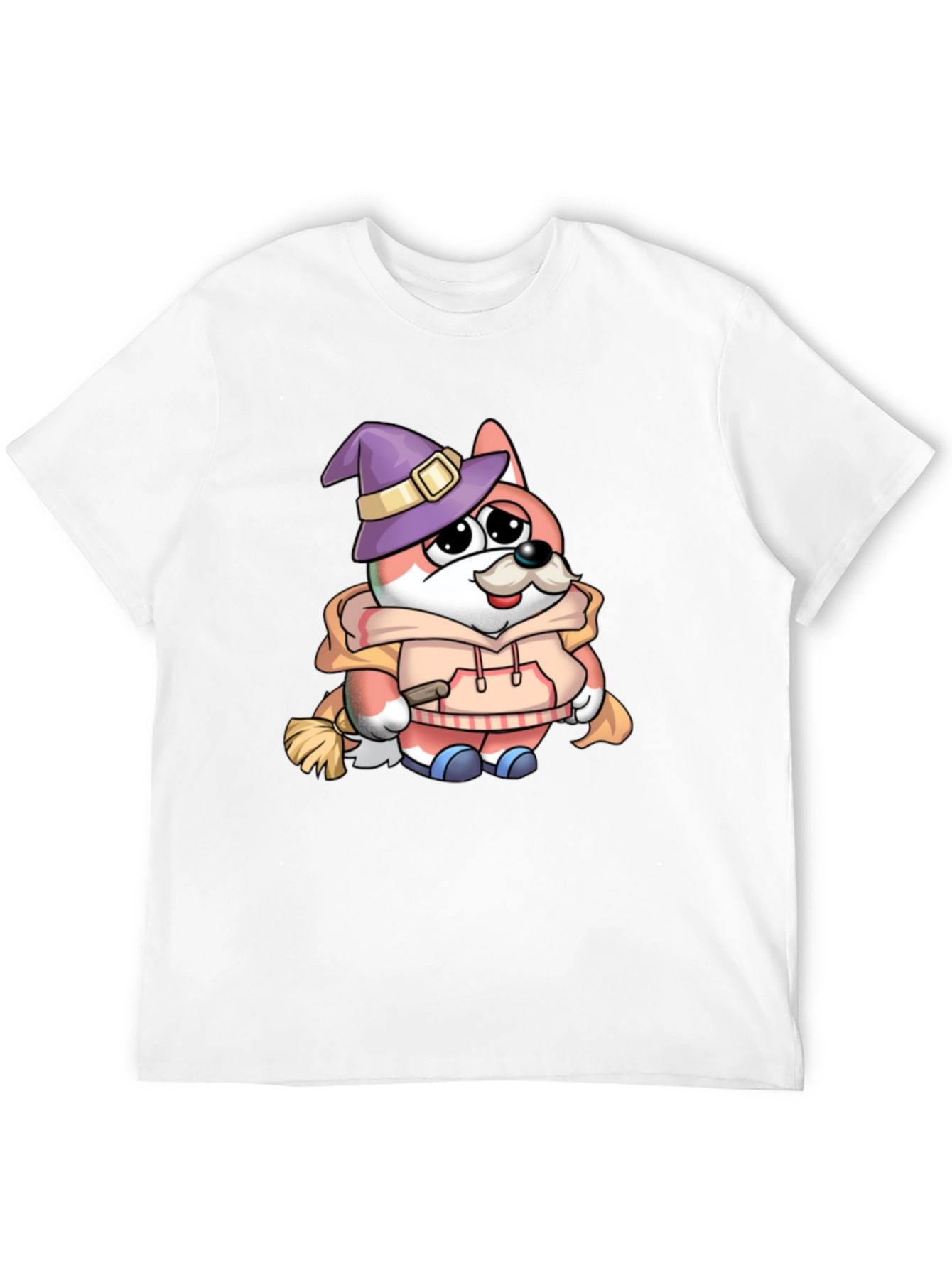 Cartoon Fox Wizard Graphic T-Shirt
