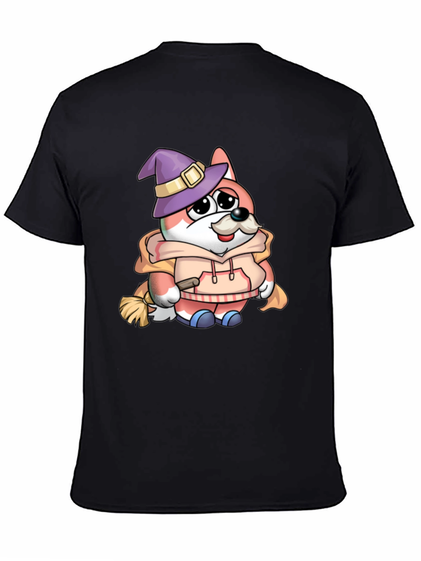 Cartoon Fox Wizard Graphic T-Shirt