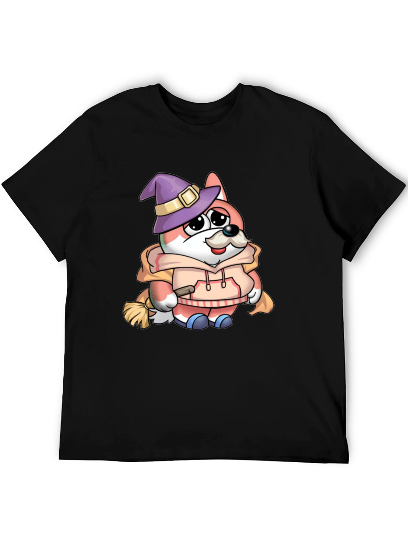 Cartoon Fox Wizard Graphic T-Shirt