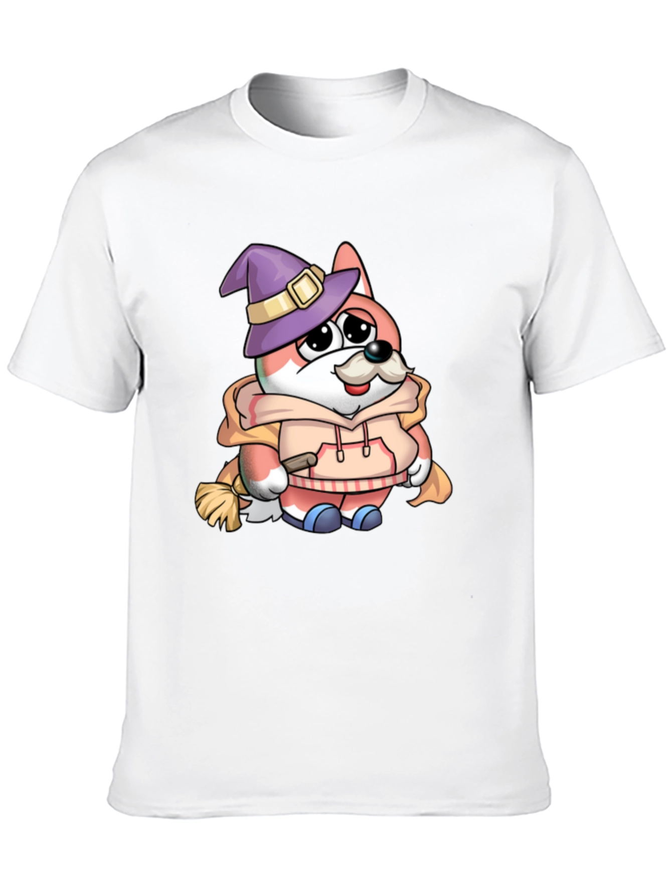 Cartoon Fox Wizard Graphic T-Shirt