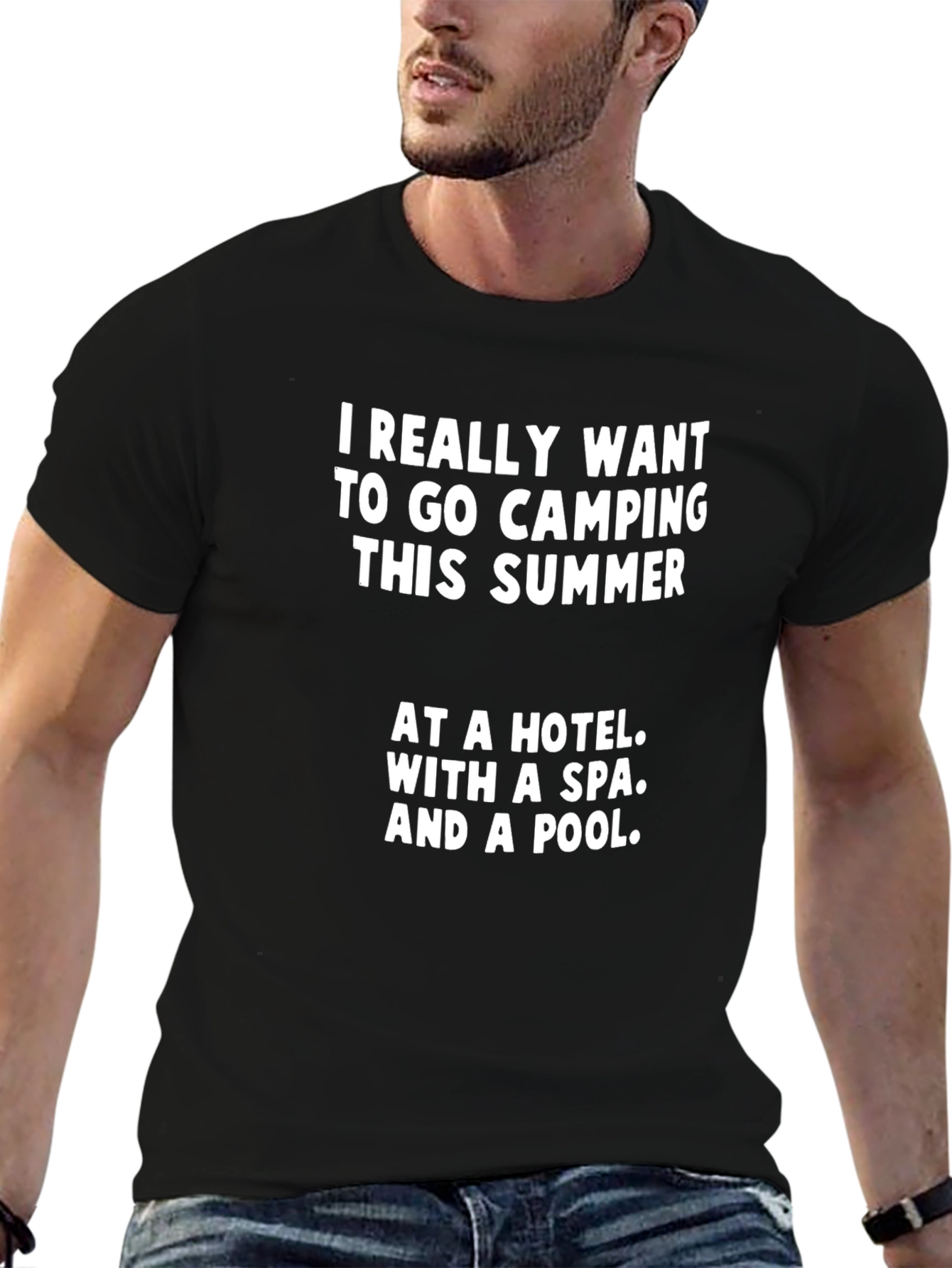 Funny Camping Hotel Spa Pool Summer T-Shirt