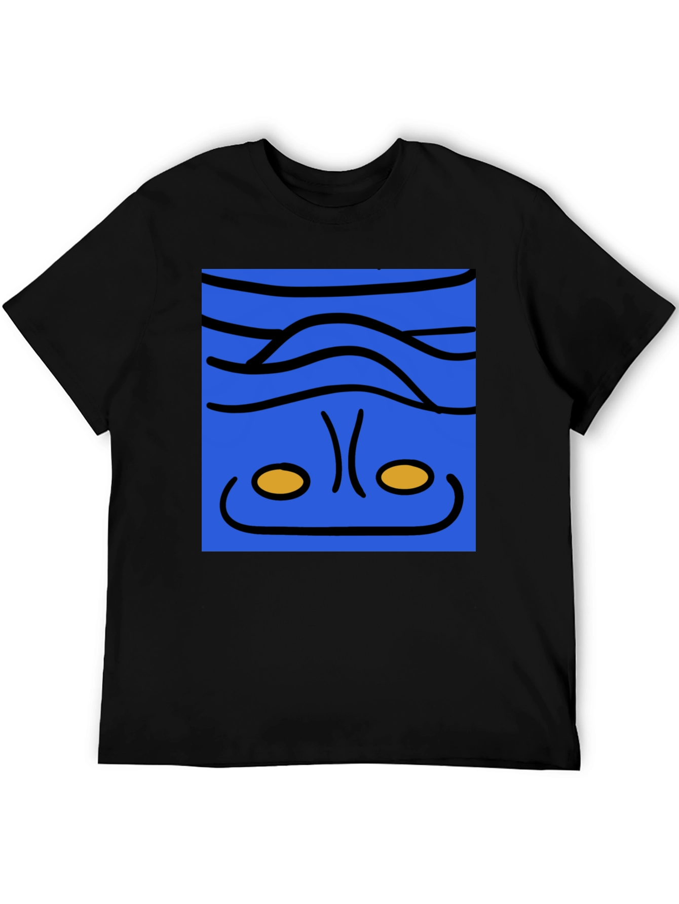 Abstract Face Graphic Tee - Mens Black T-Shirt