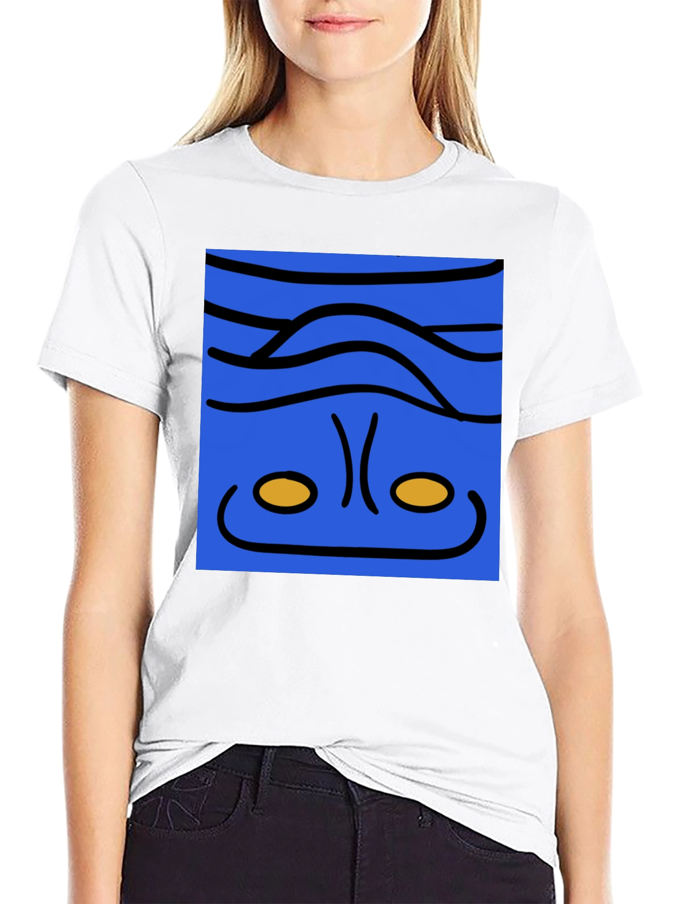 Abstract Face Graphic Tee - Mens Black T-Shirt