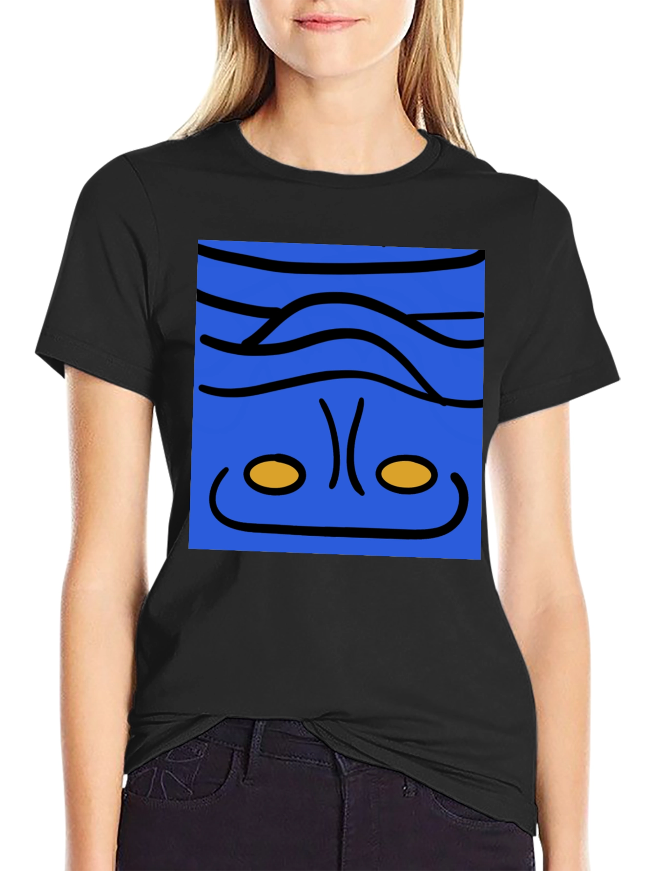 Abstract Face Graphic Tee - Mens Black T-Shirt