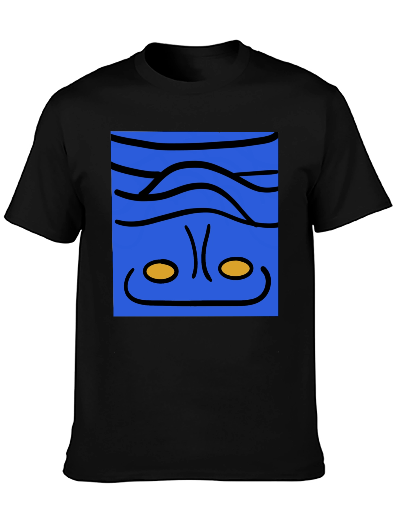 Abstract Face Graphic Tee - Mens Black T-Shirt