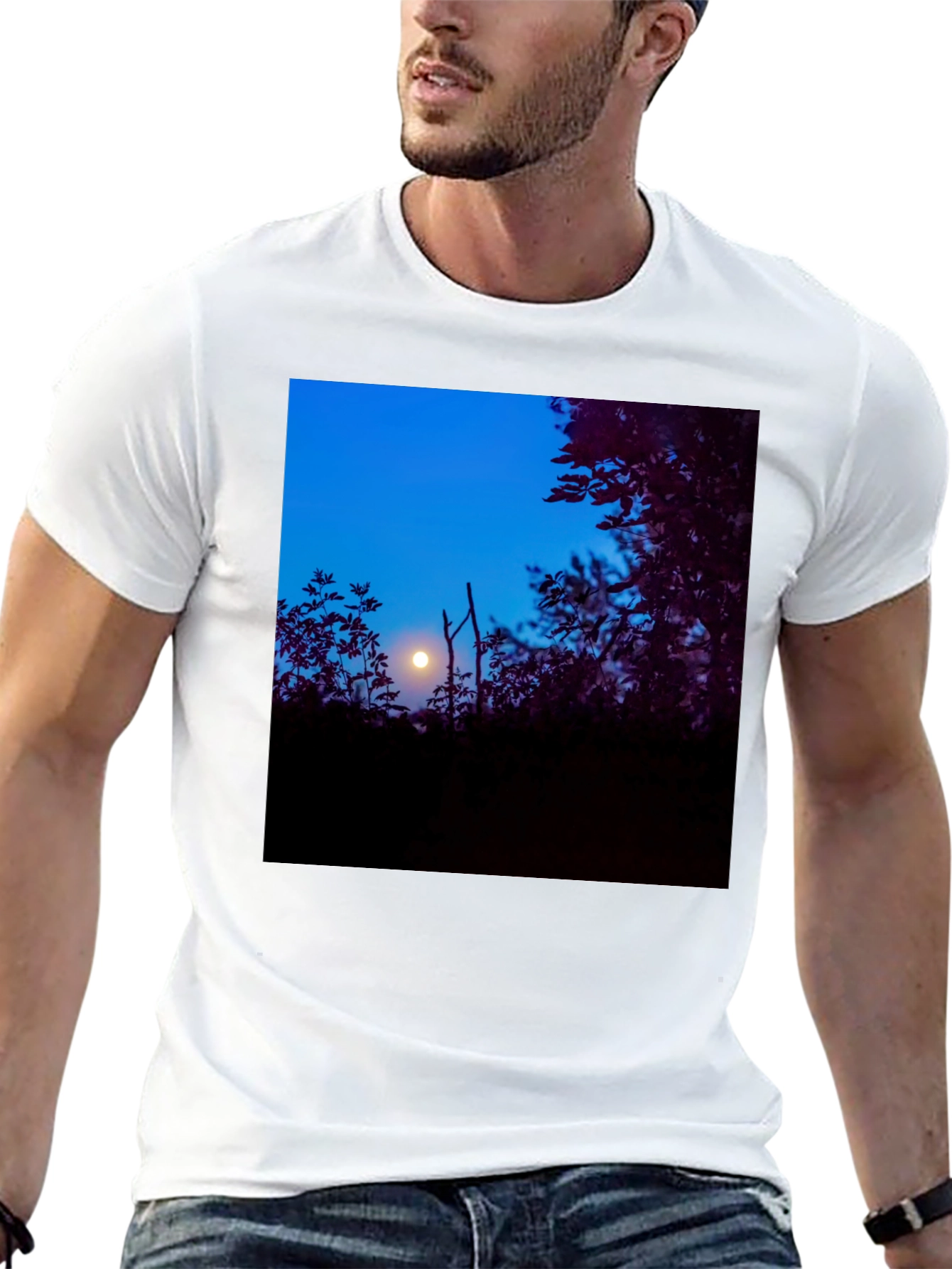 Moonlit Trees Black Tee