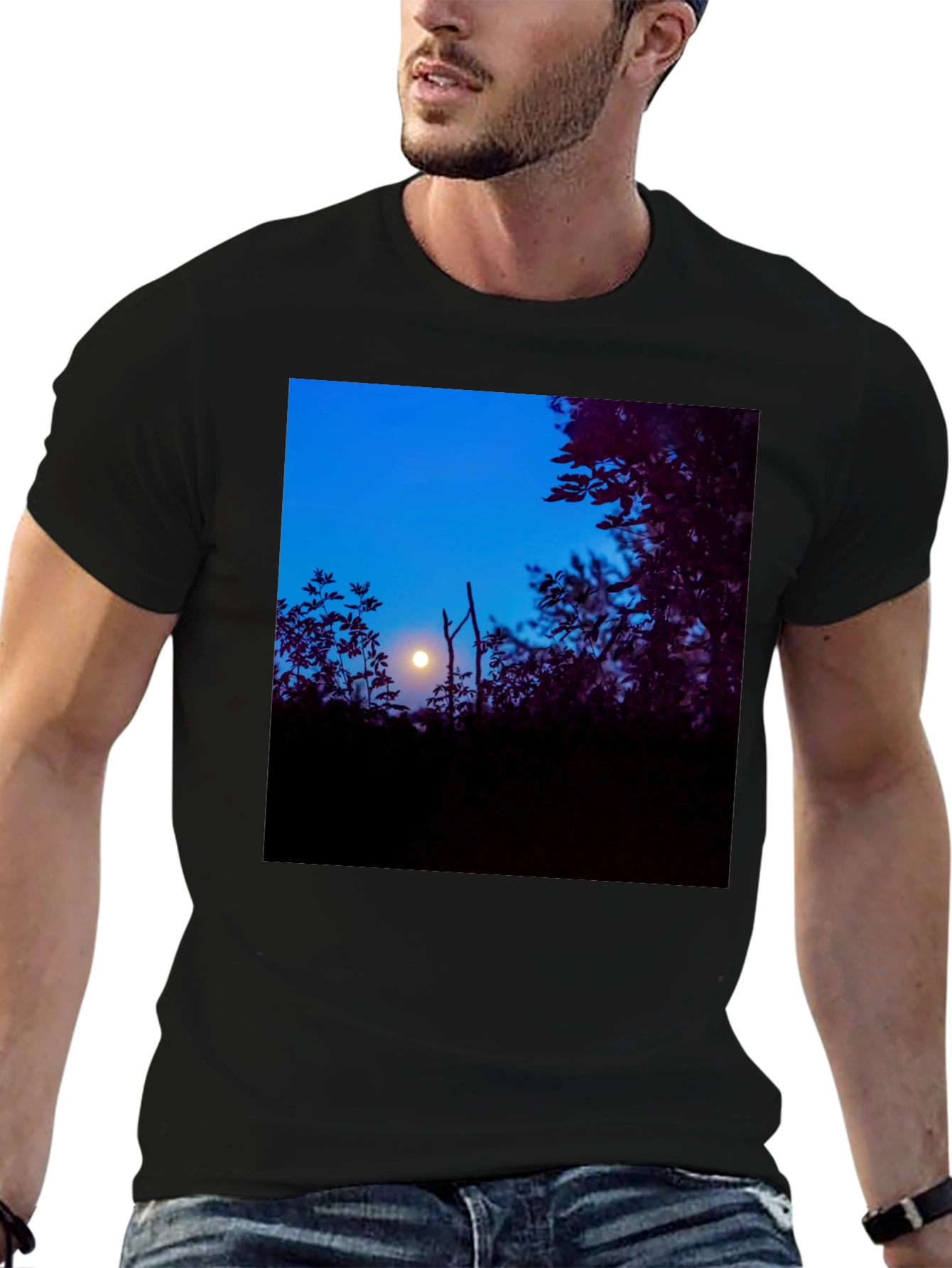 Moonlit Trees Black Tee