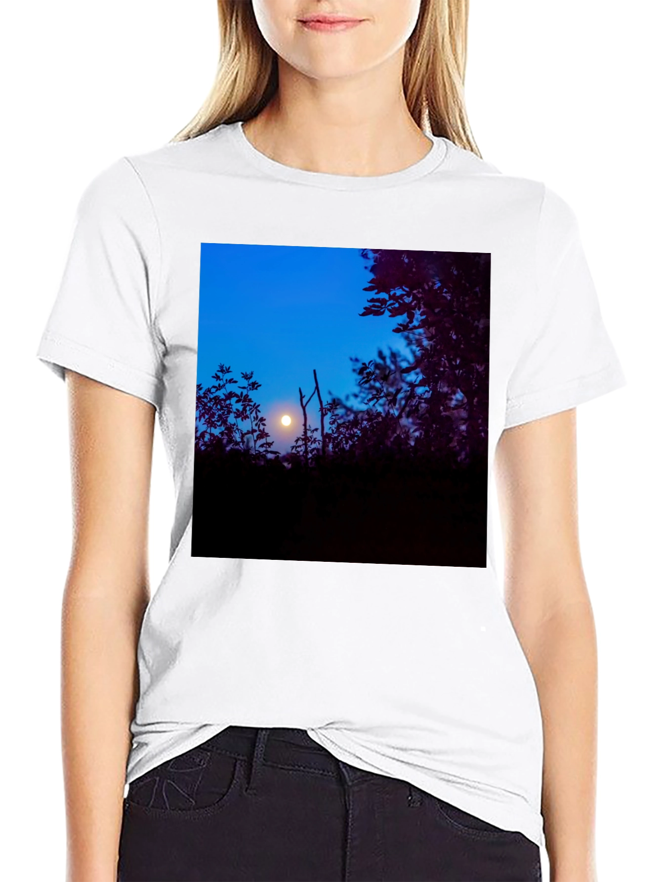 Moonlit Trees Black Tee