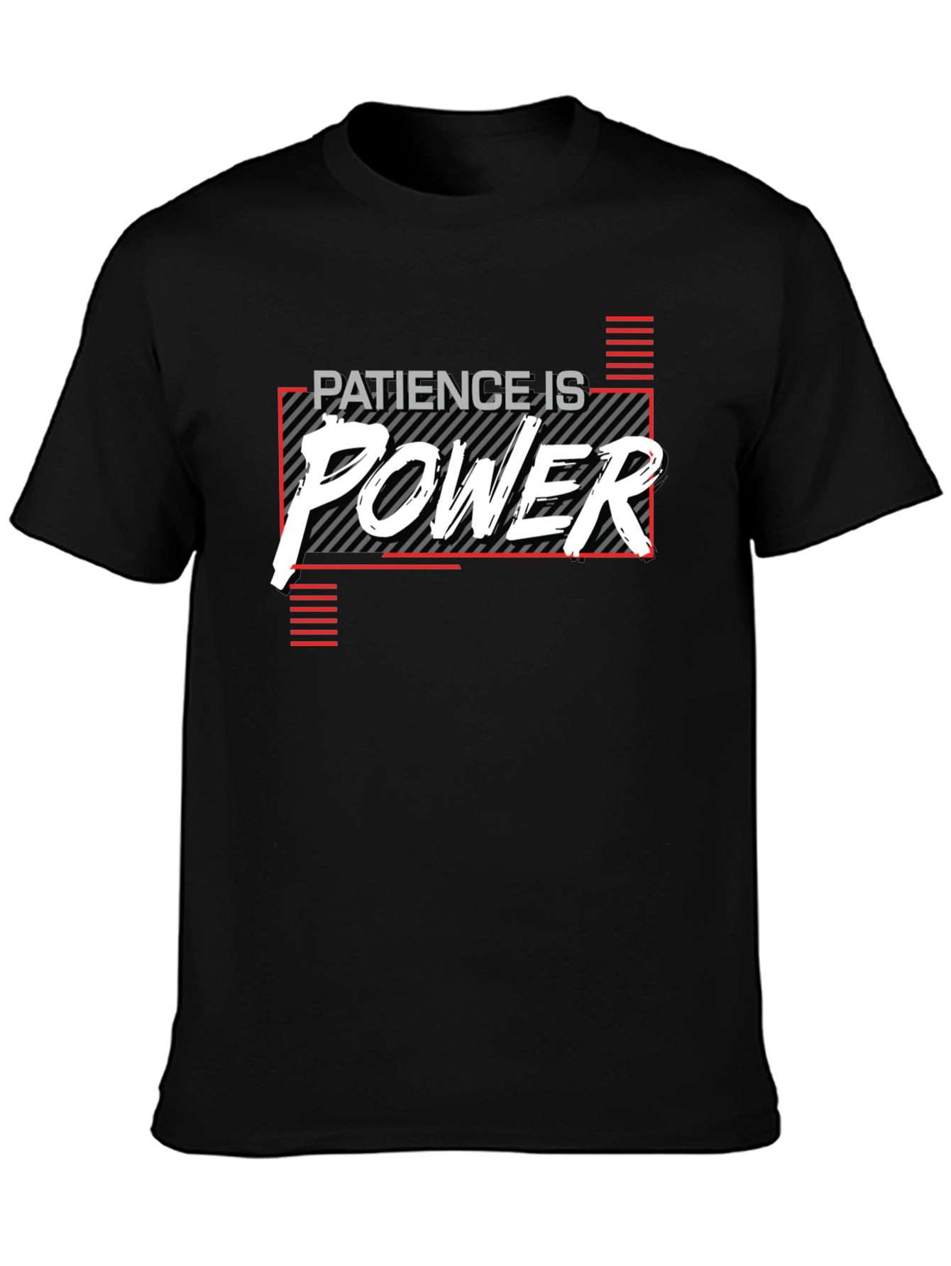 Patience is Power Graphic T-Shirt - Black