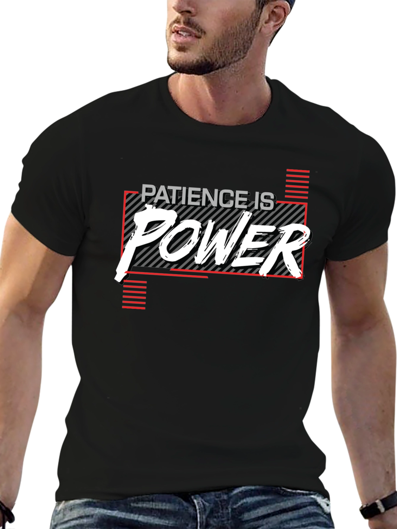 Patience is Power Graphic T-Shirt - Black