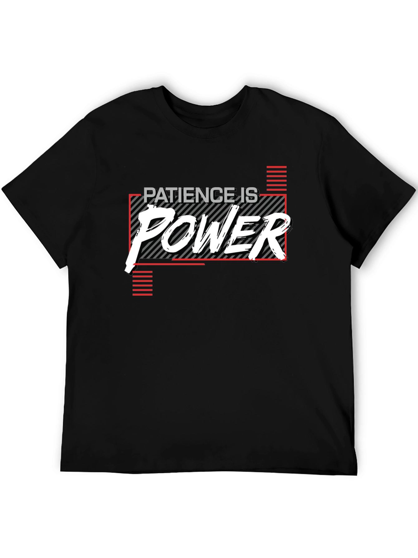 Patience is Power Graphic T-Shirt - Black